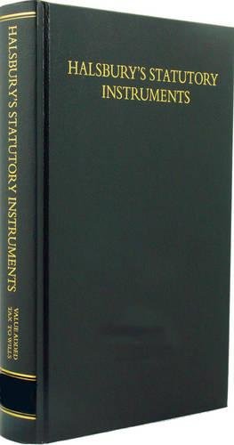Halsbury'S Statutory Instruments
