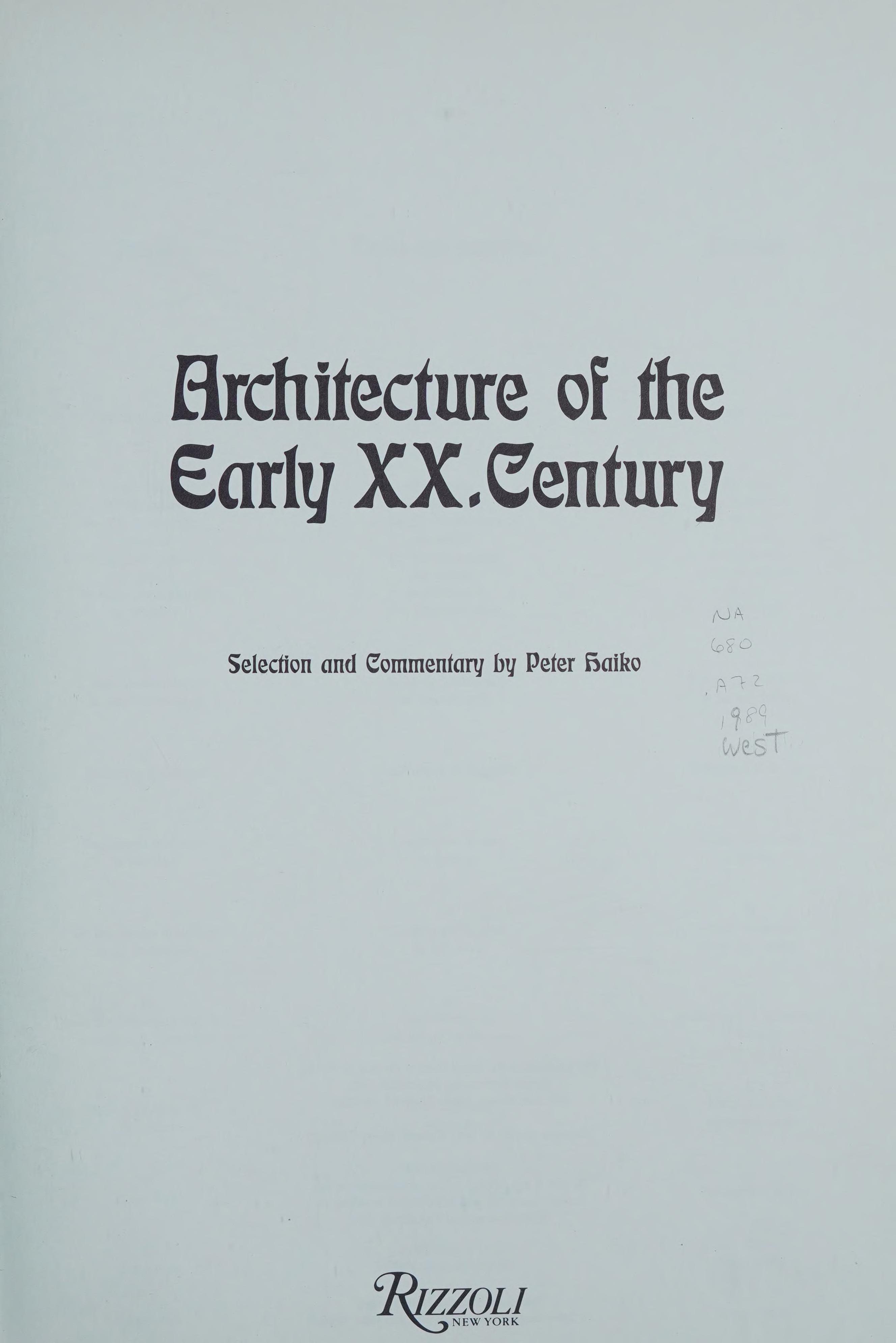 Architecture of the Early Twentieth Century