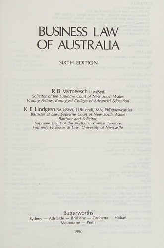 Business Law Of Australia
