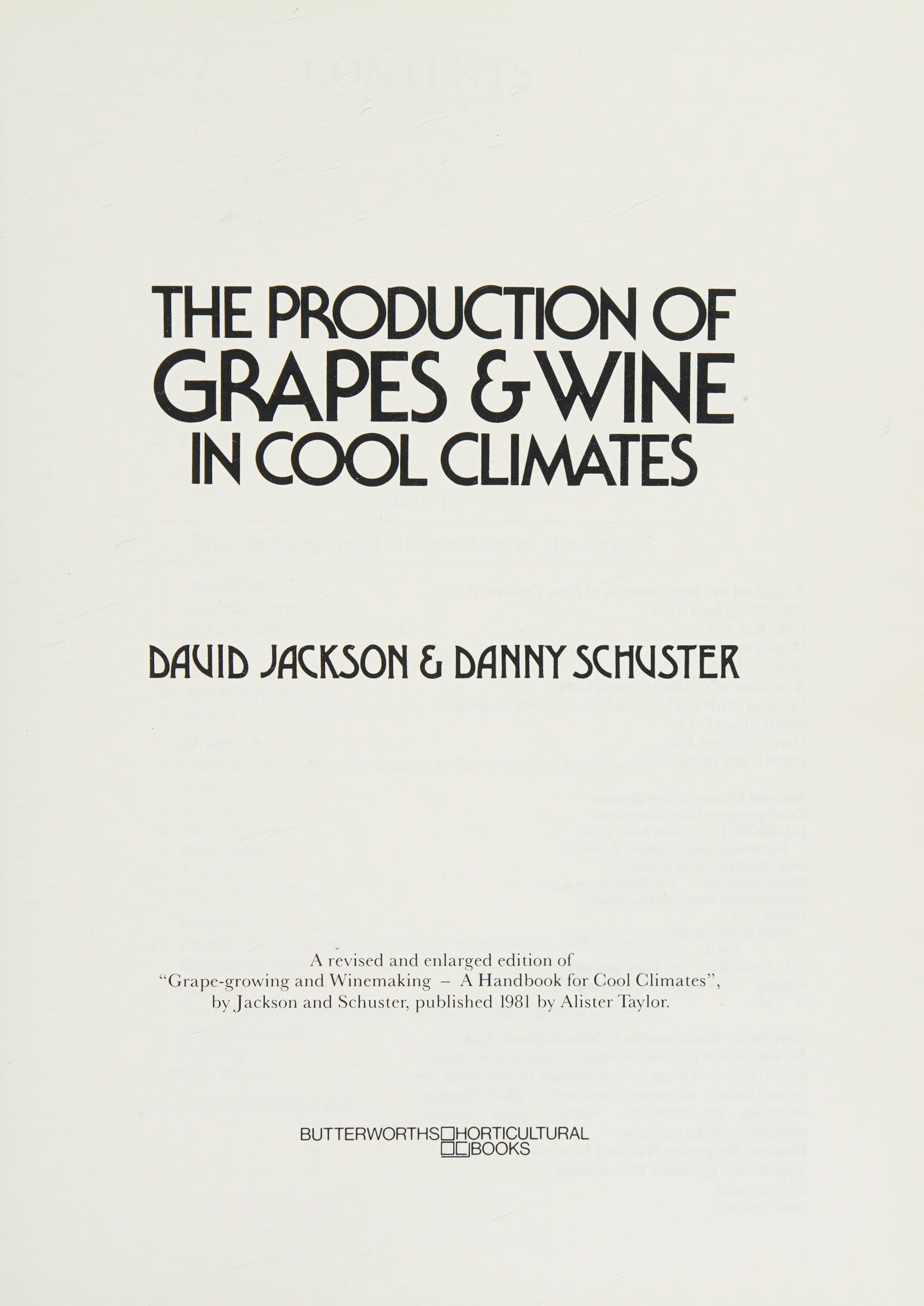 The Production of Grapes and Wine in Cool Climates