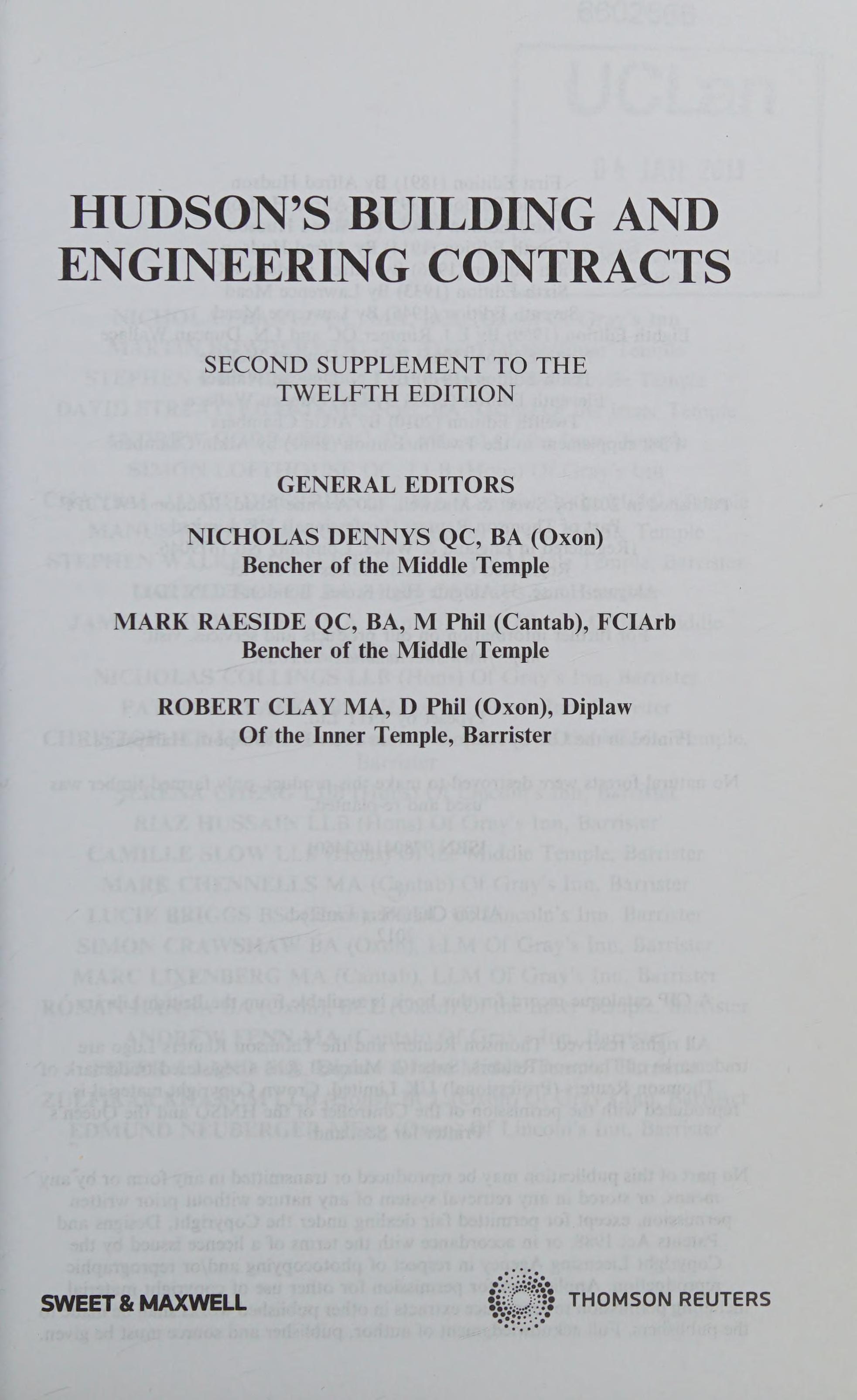 Hudson'S Building And Engineering Contracts