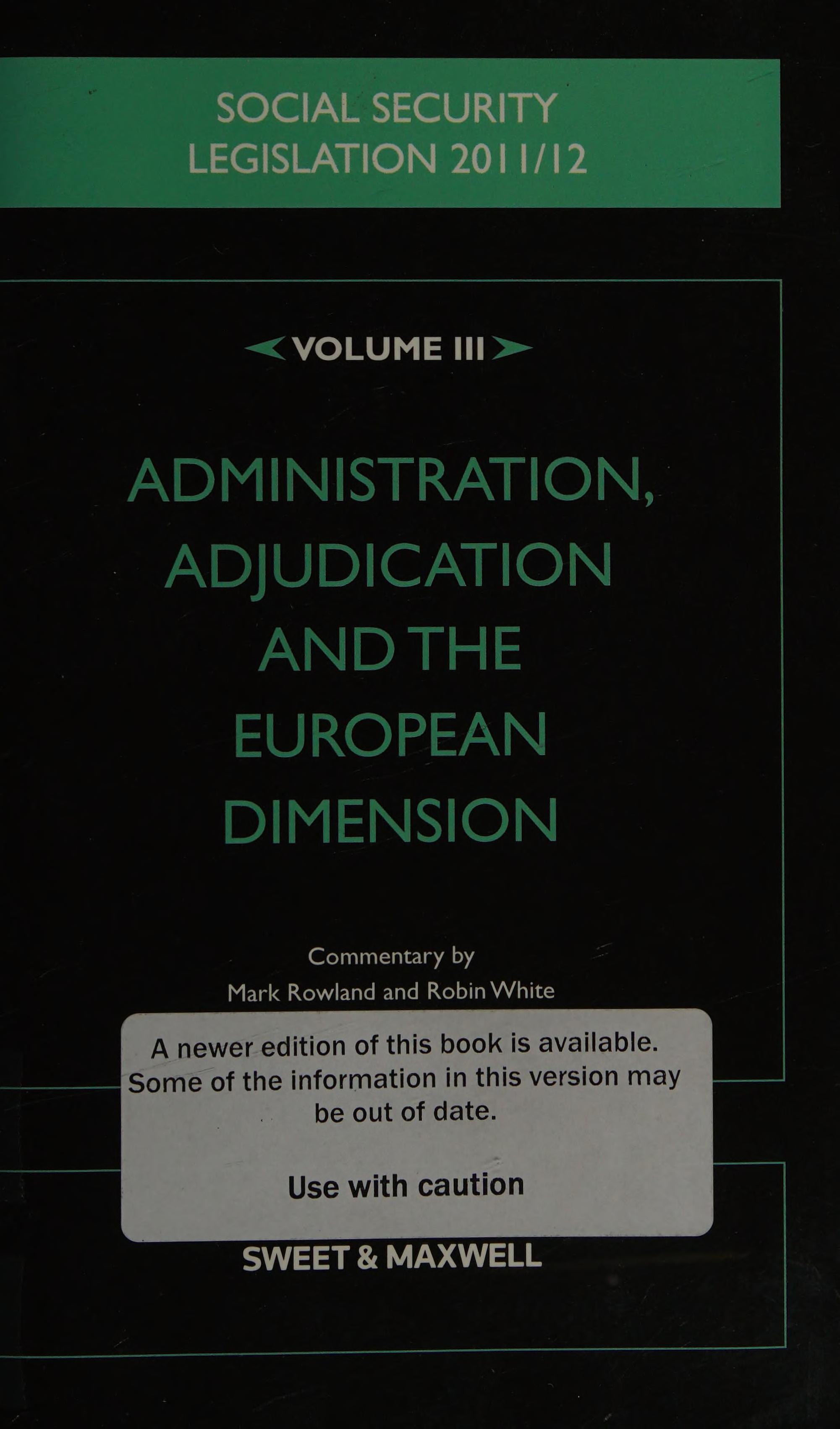 Social security legislation 2011 12