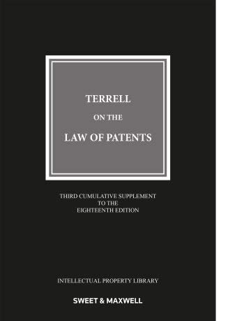 Terrell On The Law Of Patents 3rd Supplement