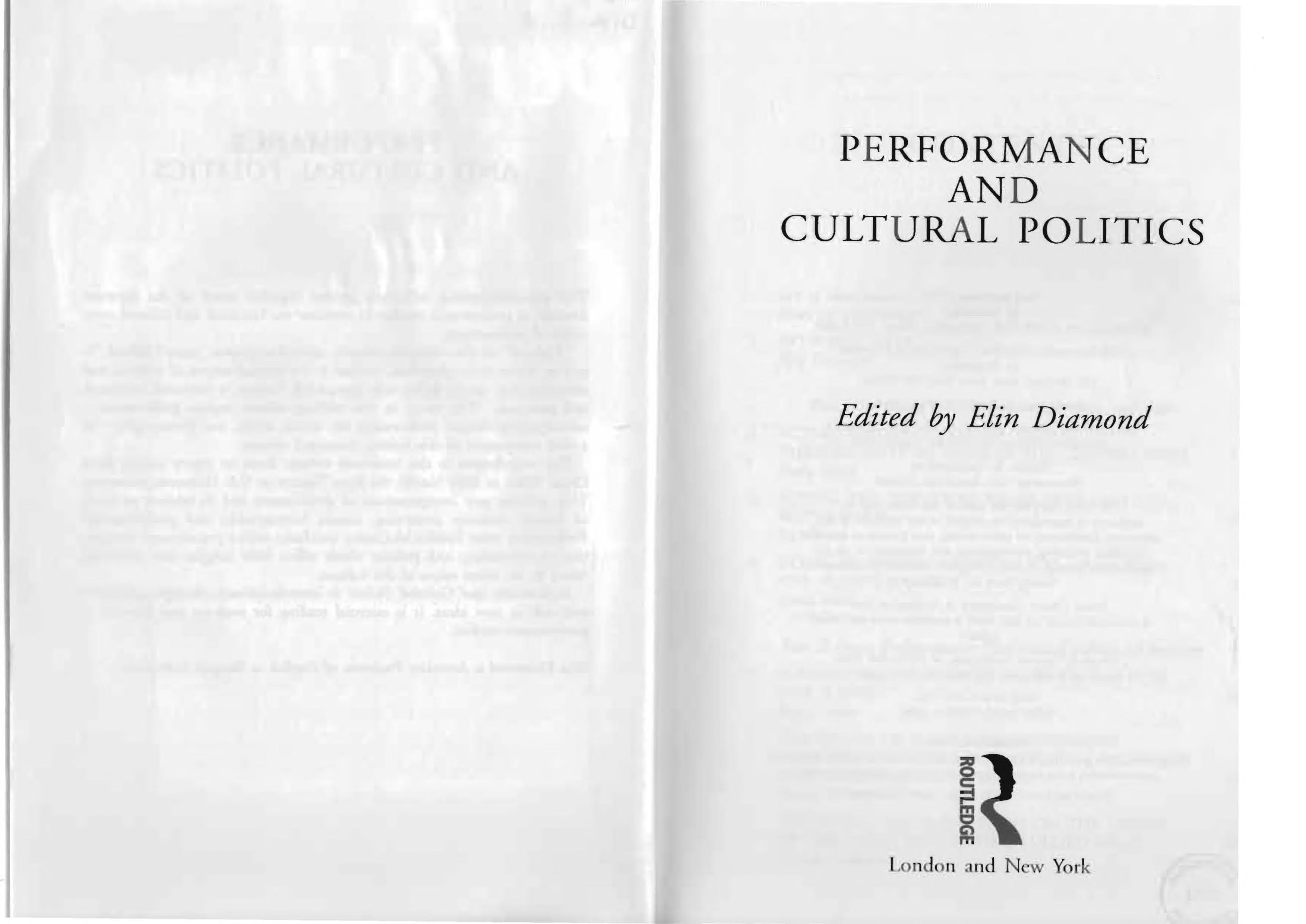 Performance And Cultural Politics