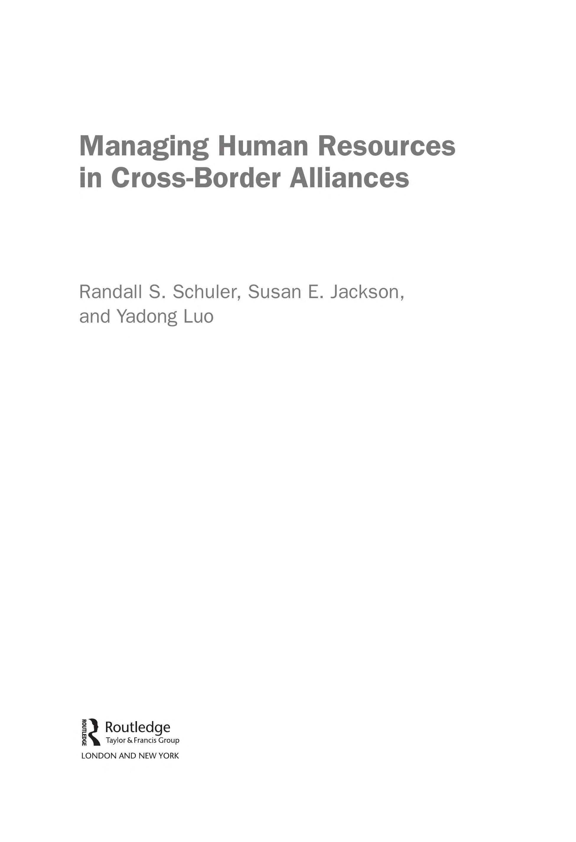 Managing Human Resources in Cross-Border Alliances