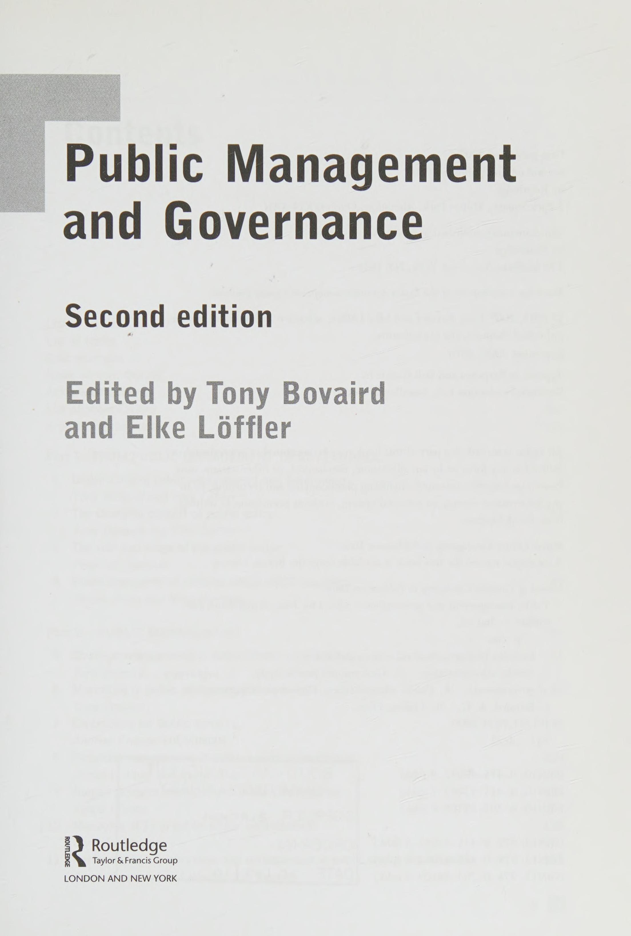 Public Management And Governance