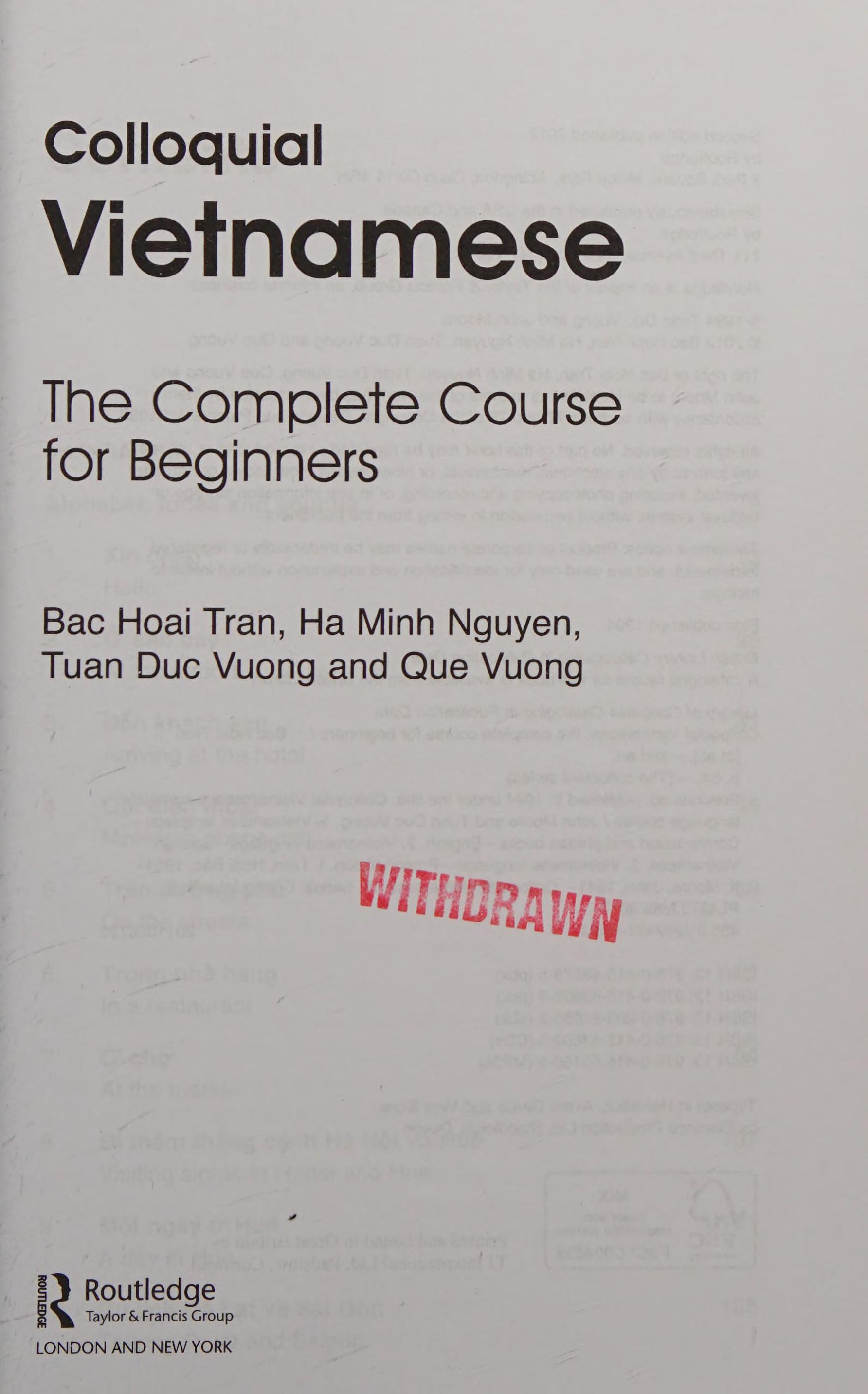 Colloquial Vietnamese