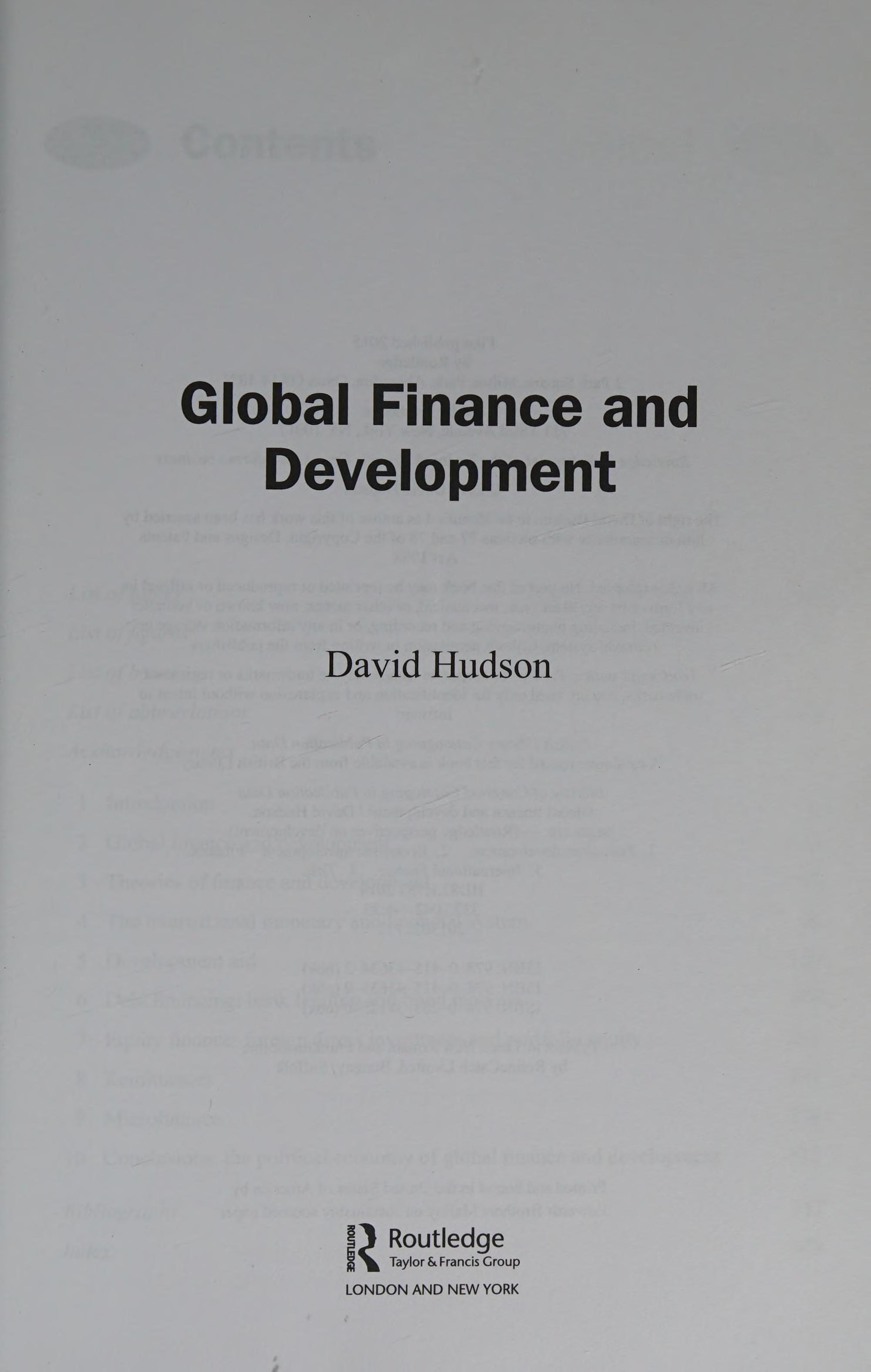 Global Finance and Development