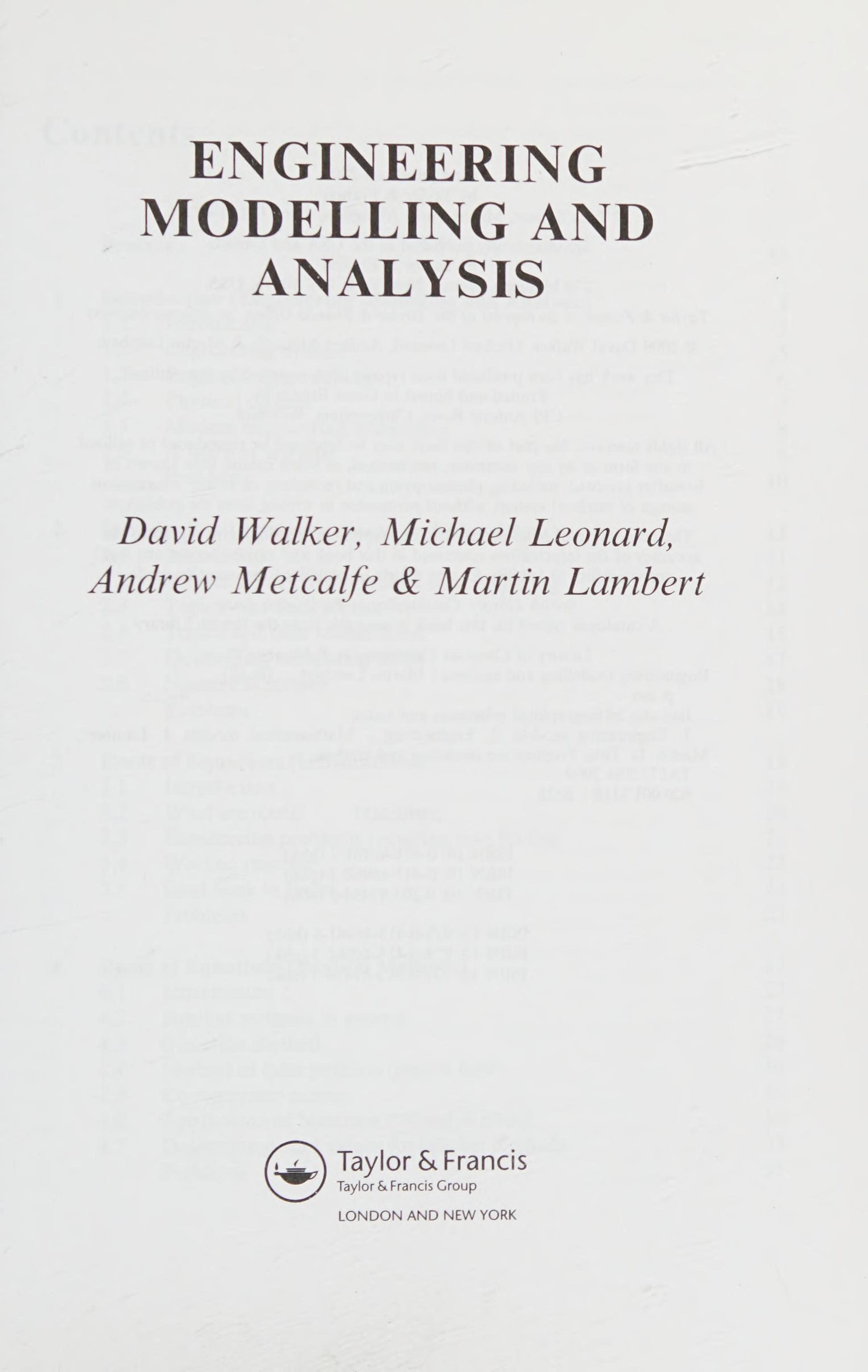 Engineering Modelling and Analysis