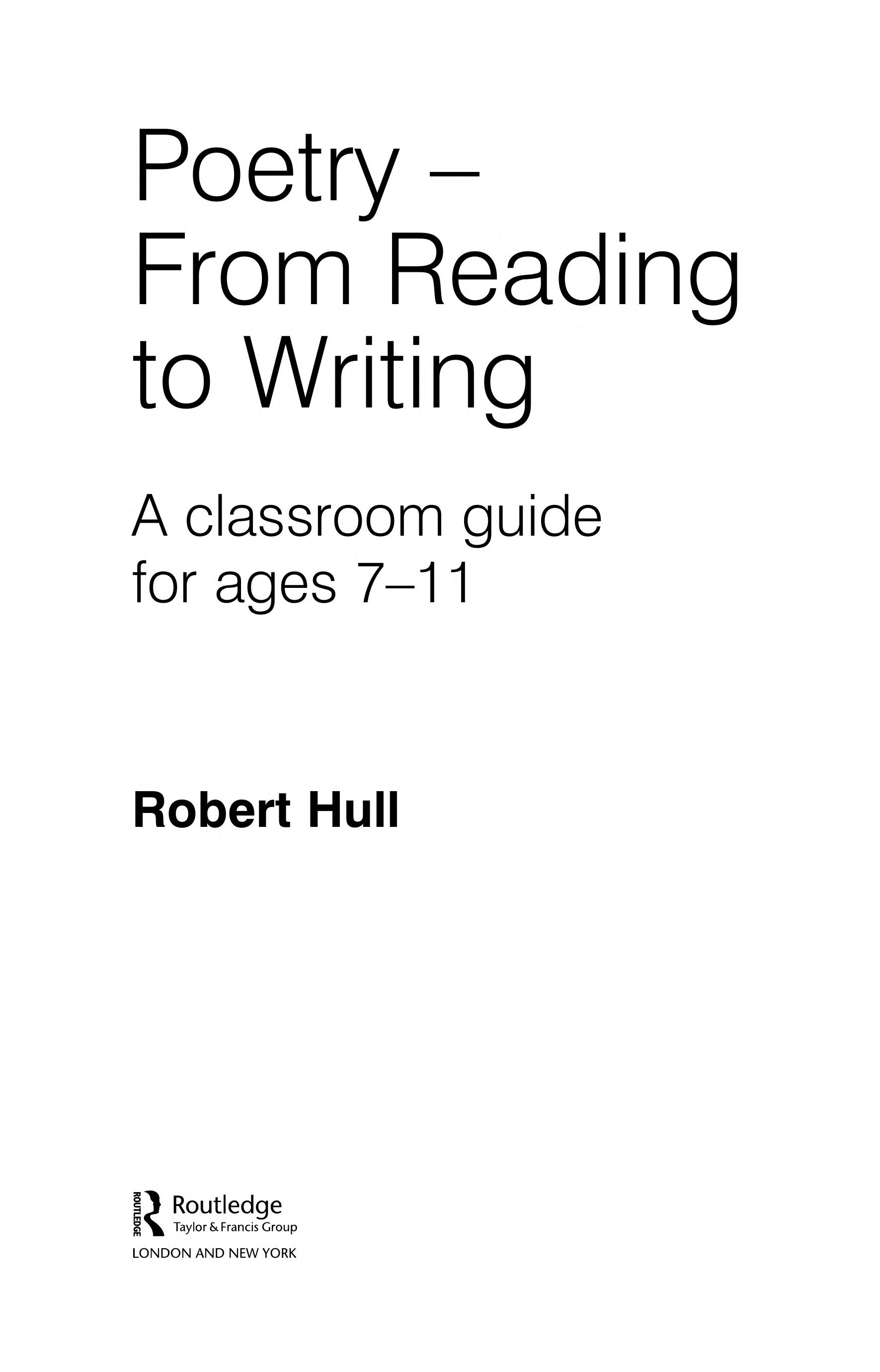 Poetry - from Reading to Writing