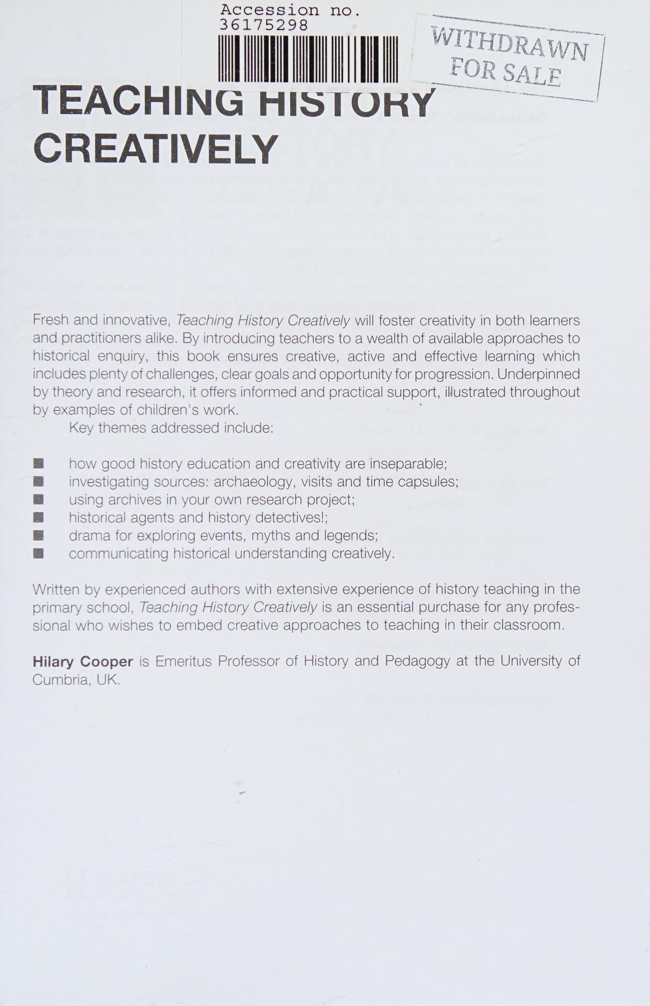 Teaching History Creatively
