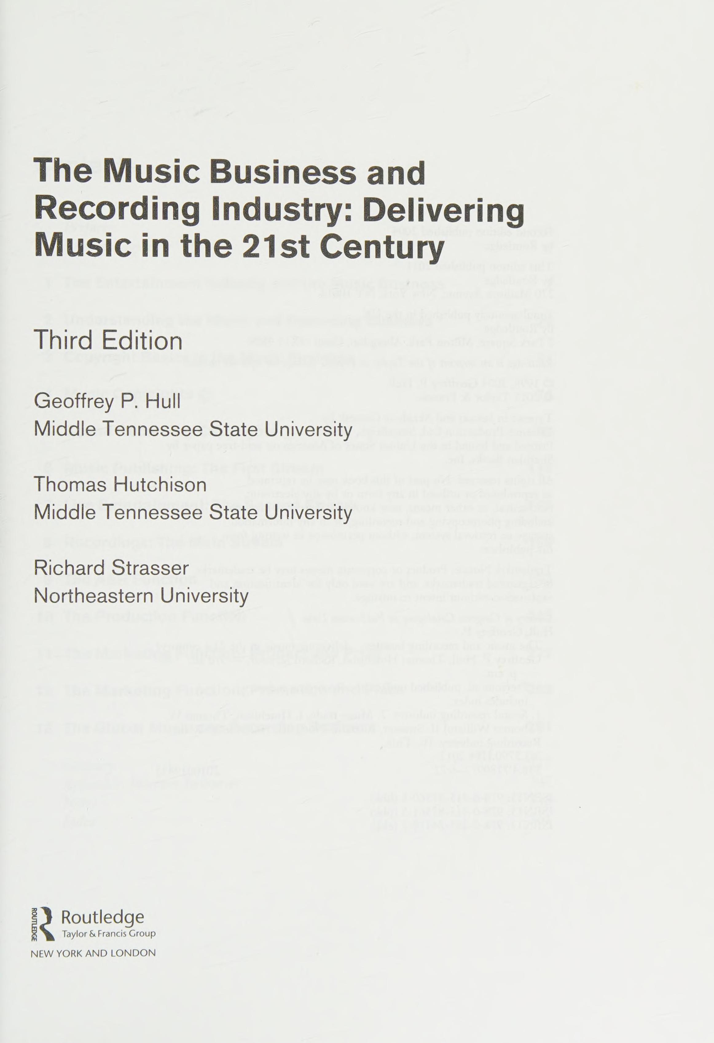 The Music Business And Recording Industry
