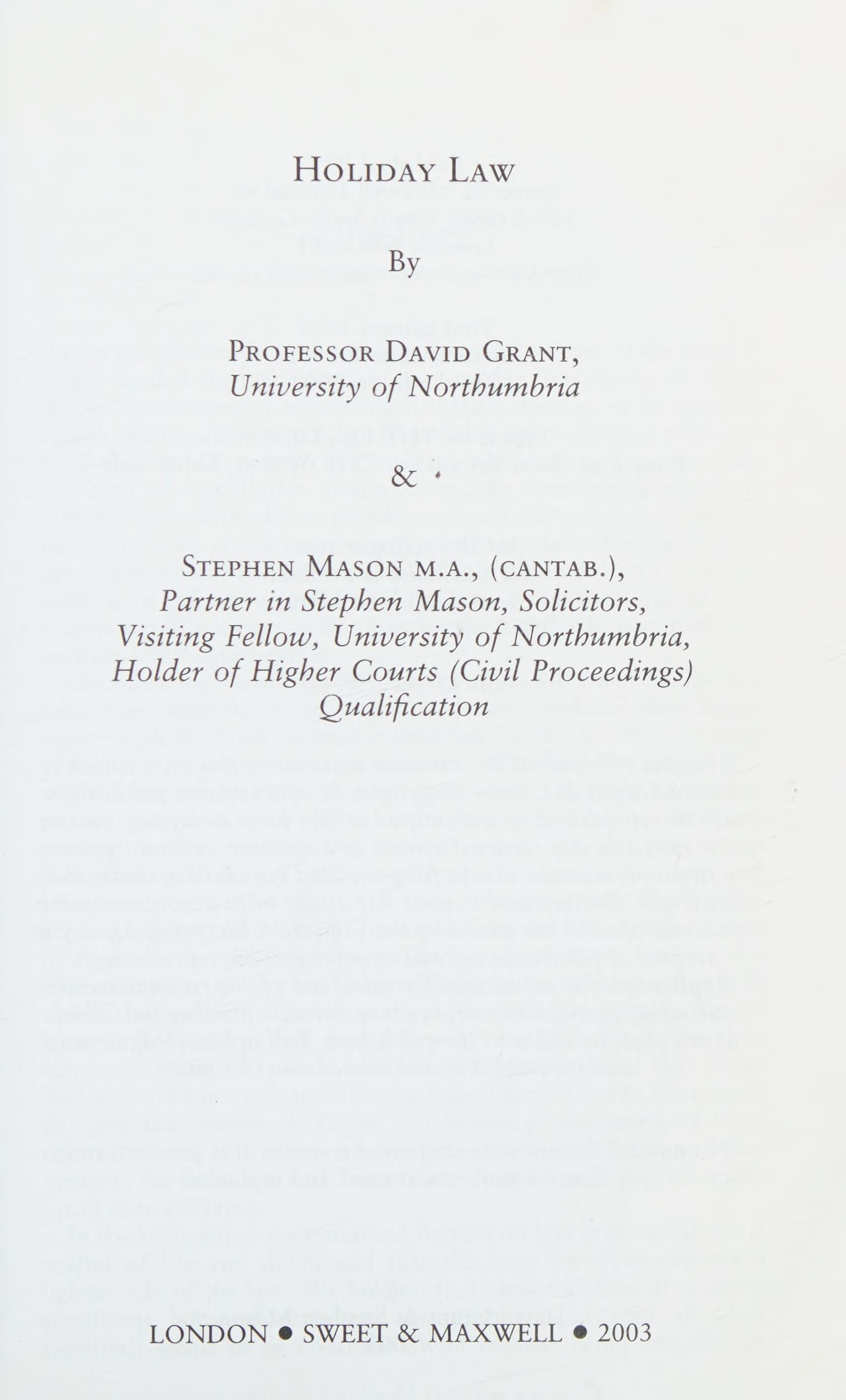 Holiday Law