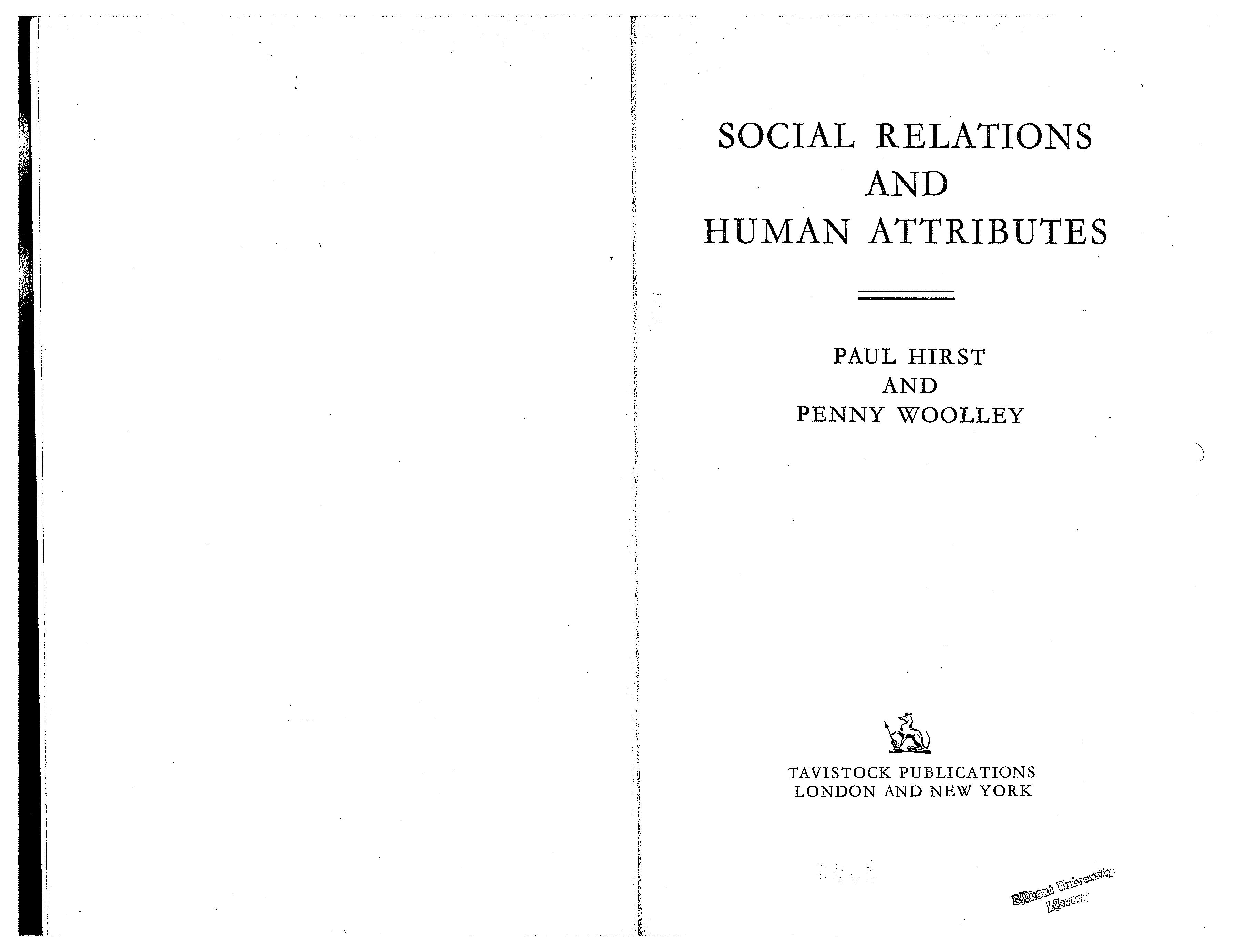 Social relations and human attributes