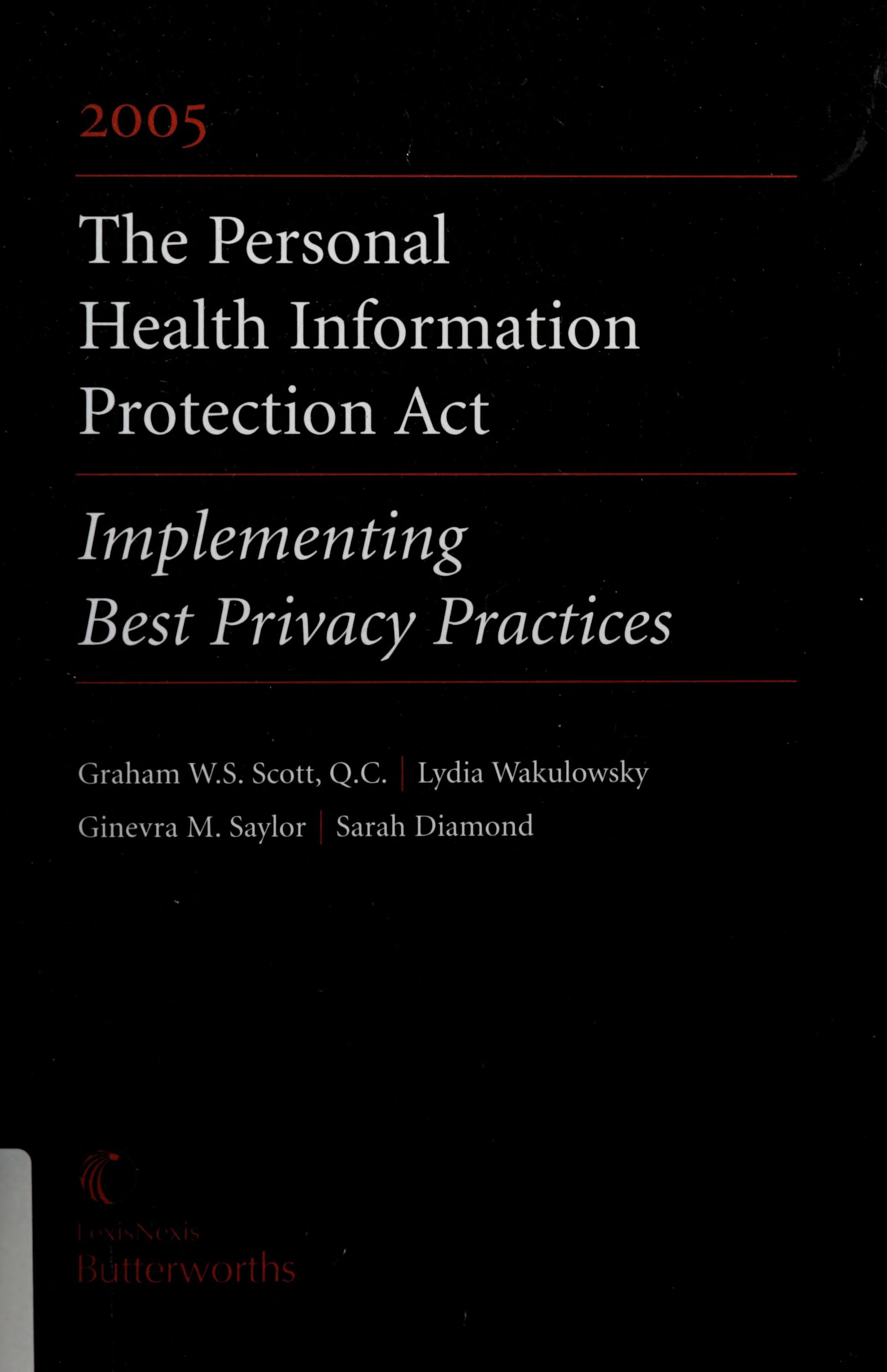 The Personal Health Information Protection Act