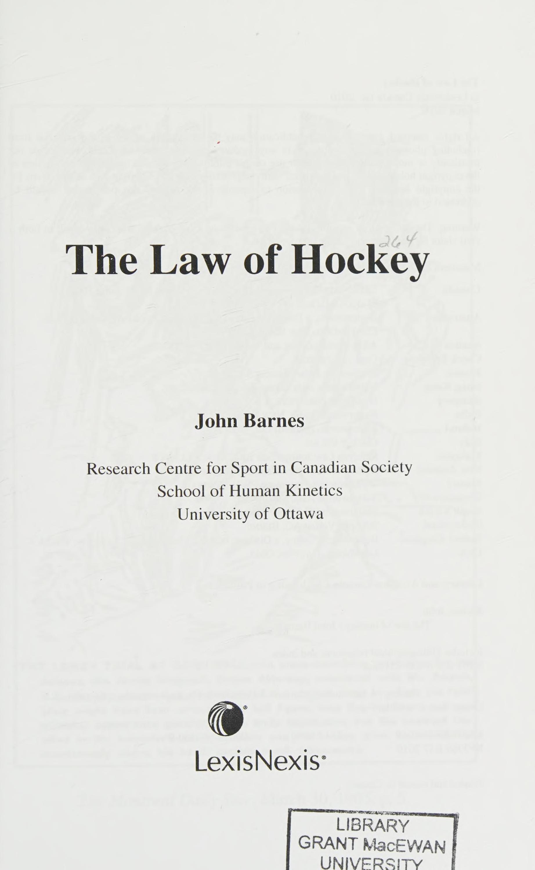 The Law of Hockey