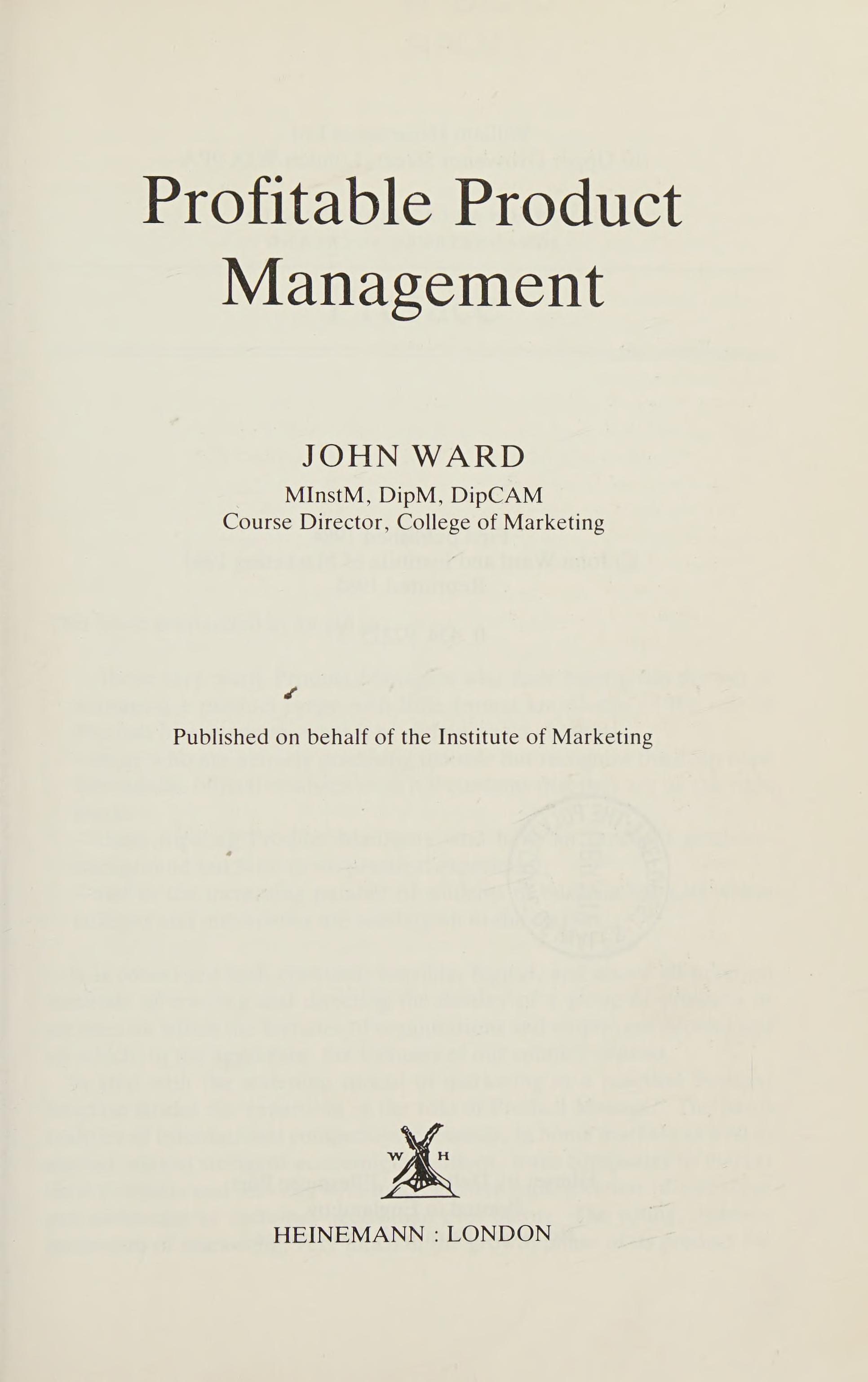 Profitable Product Management