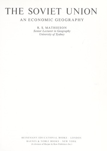 Soviet Union: An Economic Geography