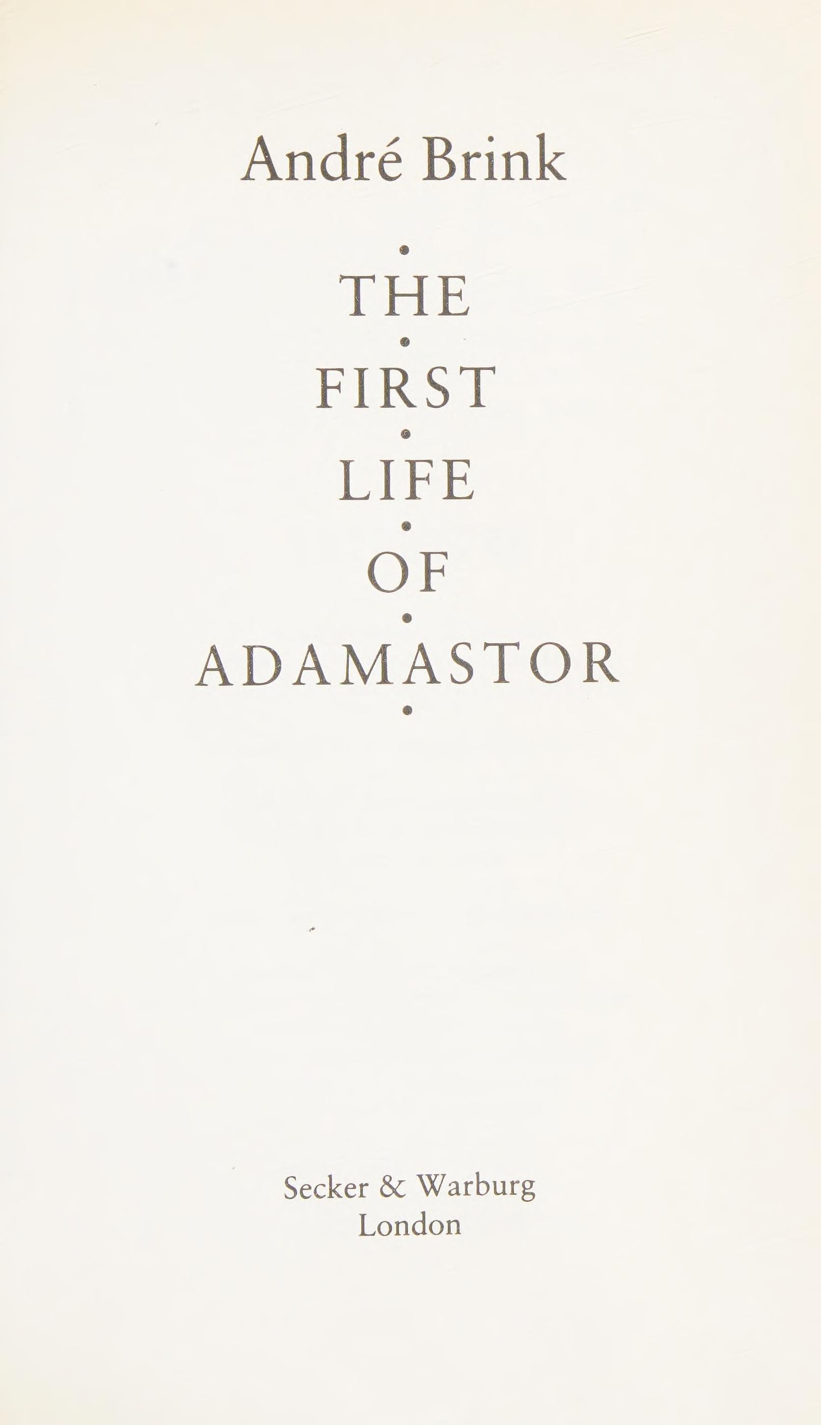 The First Life of Adamastor