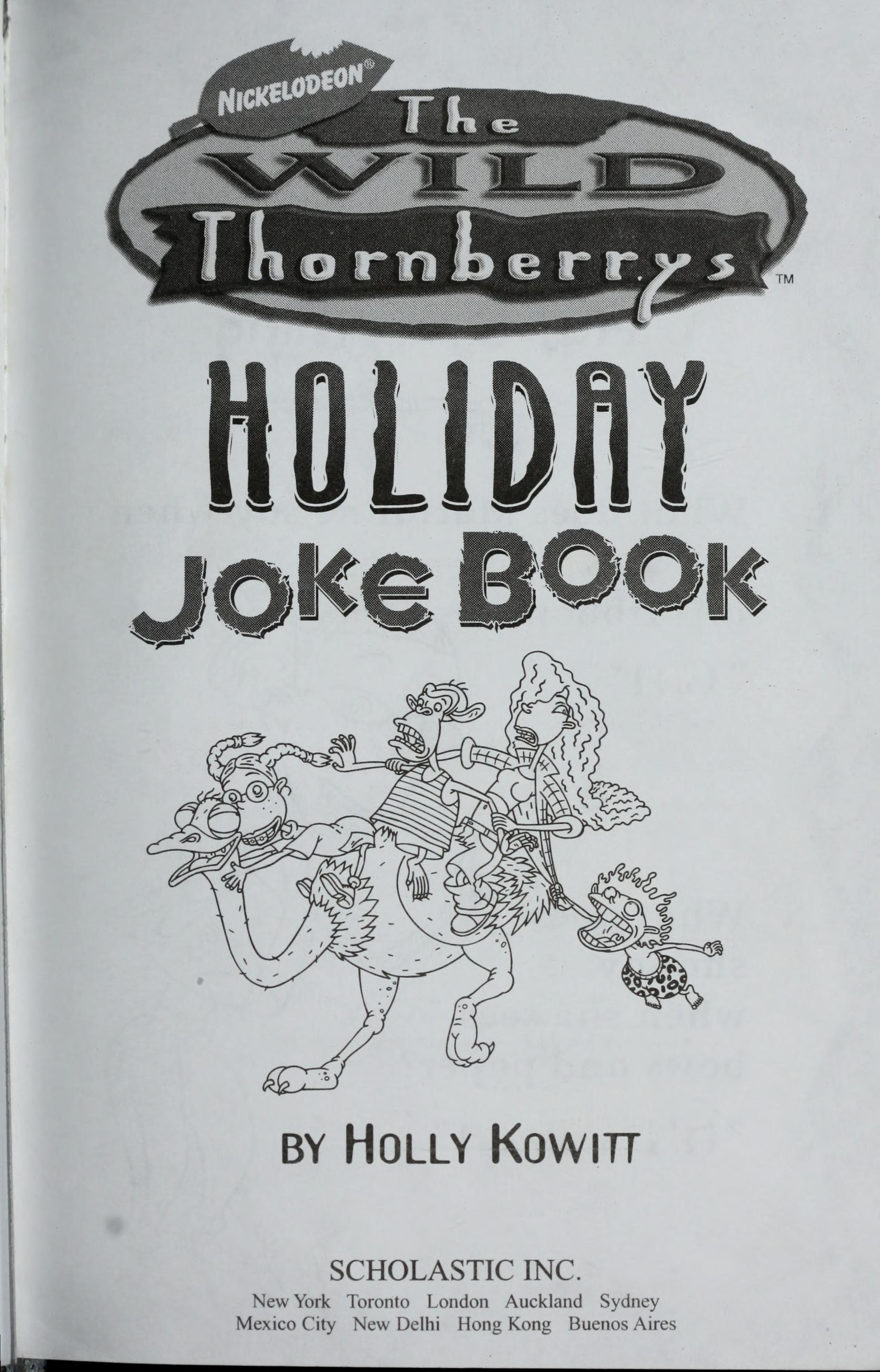 Nickelodeon the wild Thornberrys holiday joke book