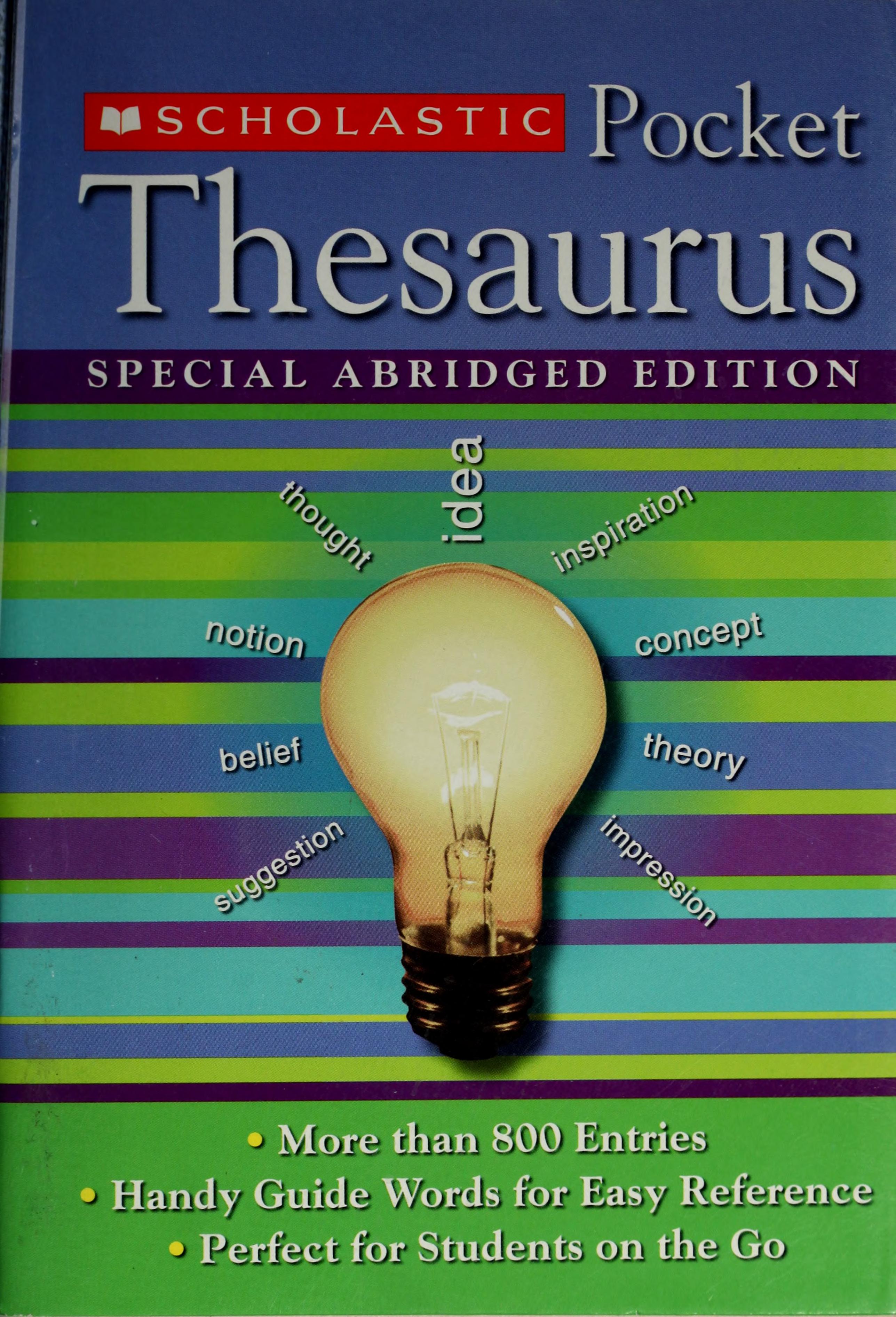 Scholastic Pocket Thesaurus Special Abridged Edition