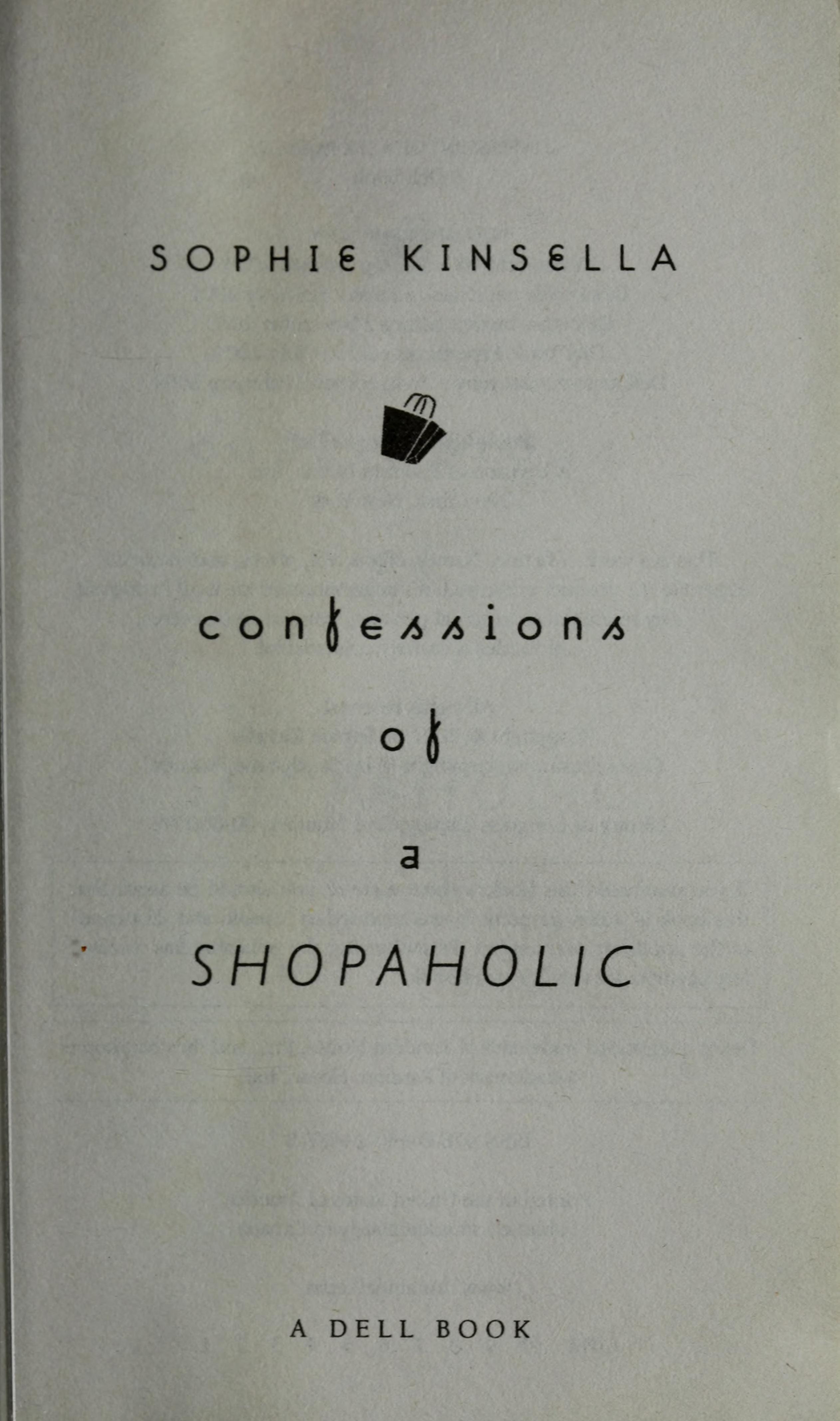 Confessions of a Shopaholic by Sophie Kinsella, ISBN 9780440244875
