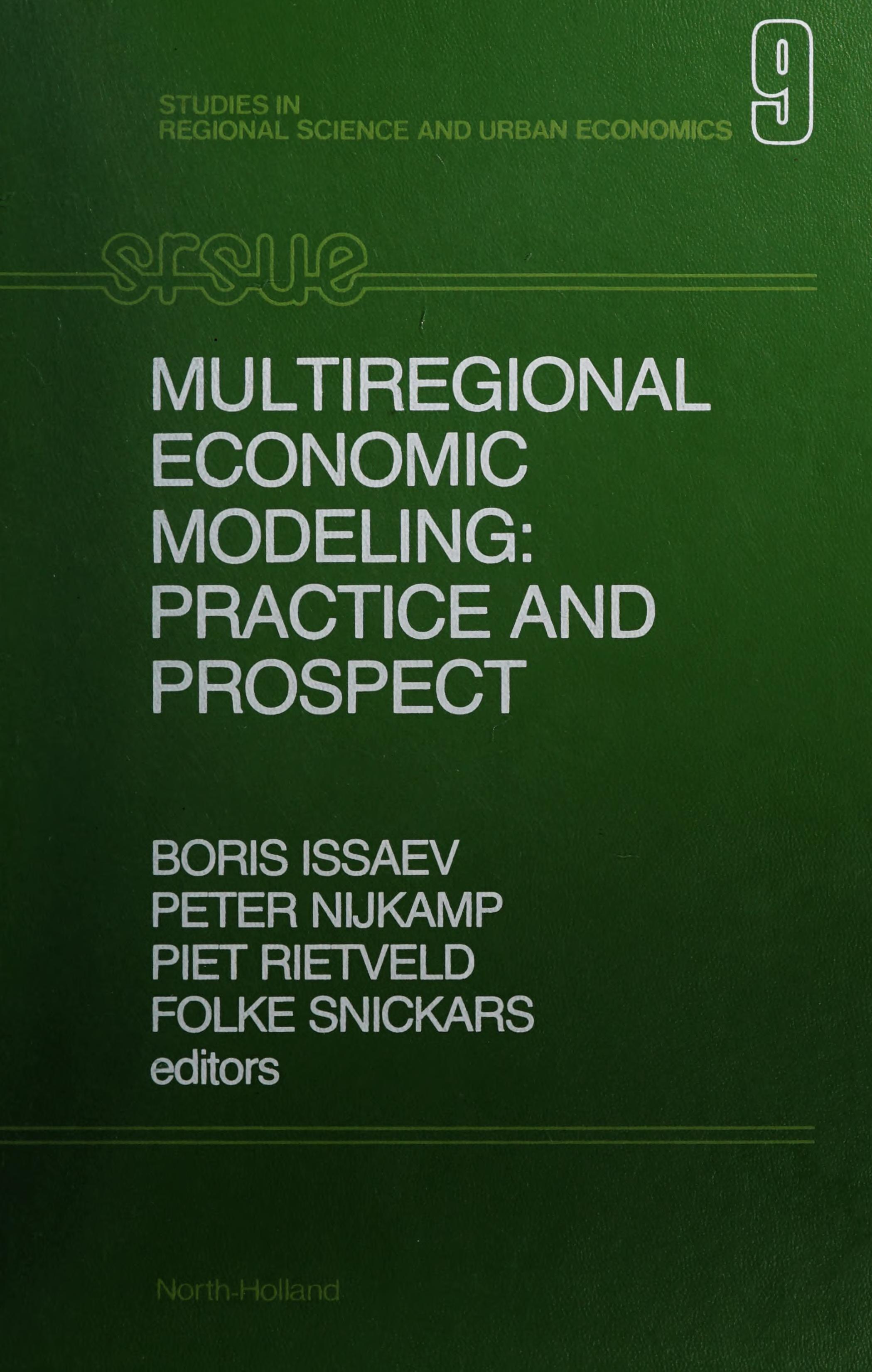 Multiregional Economic Modeling: Practice And Prospect