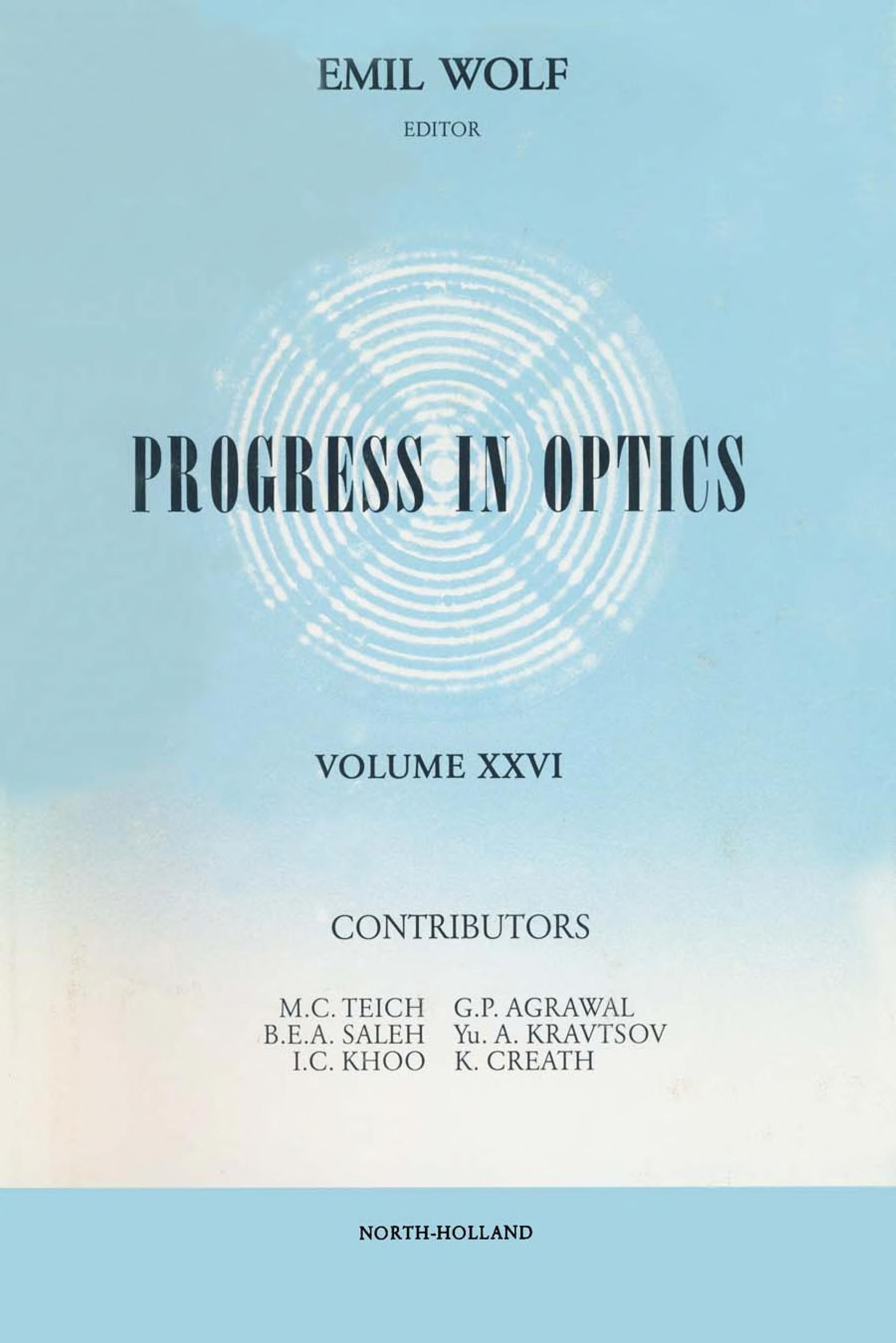 Progress in Optics, Vol. 26