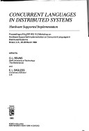 Concurrent Languages in Distributed Systems Hardware Supported Implementation