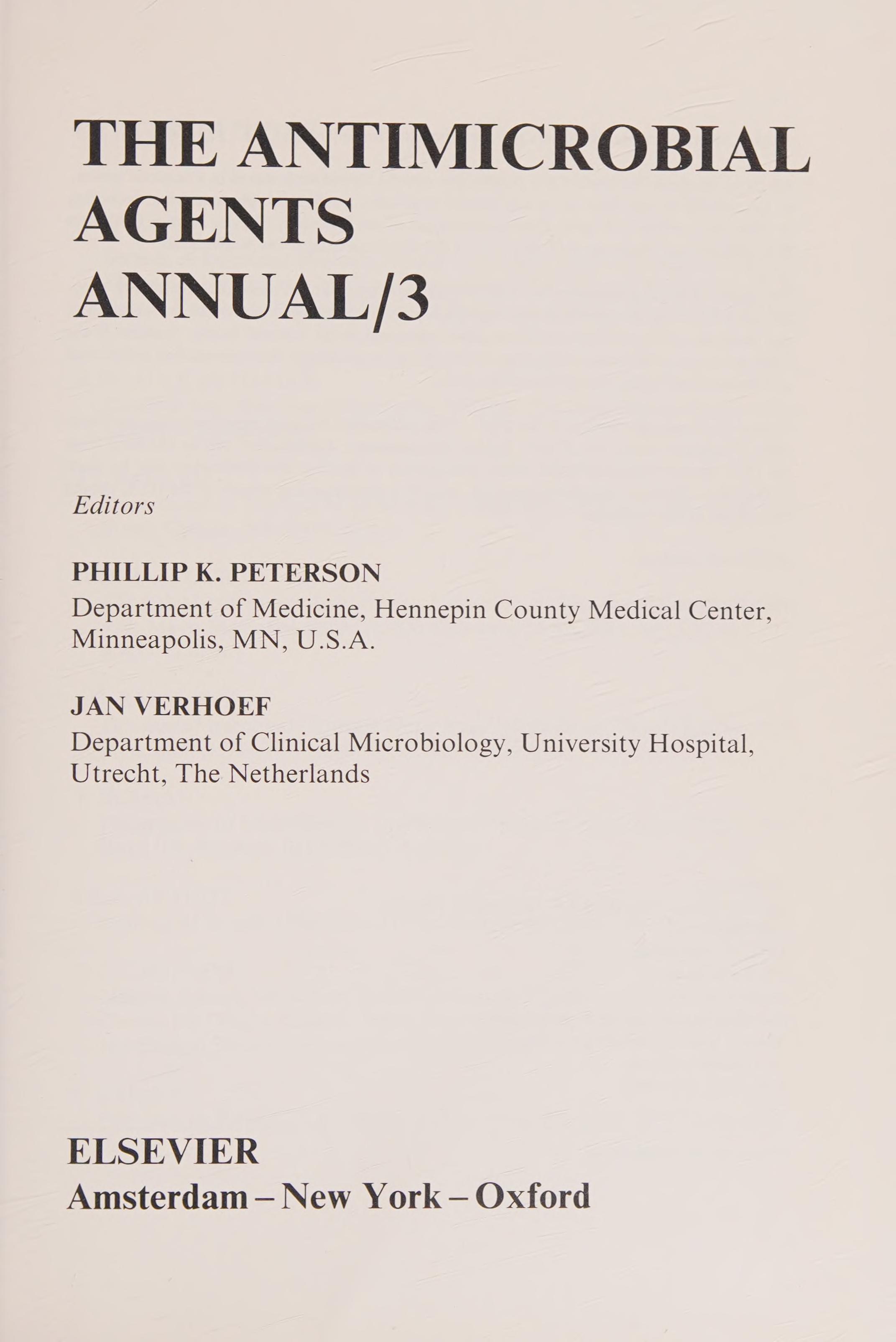 The Antimicrobial Agents Annual 3