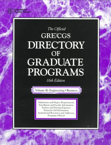 The Official Gre/Cgs Directory of Graduate Programs