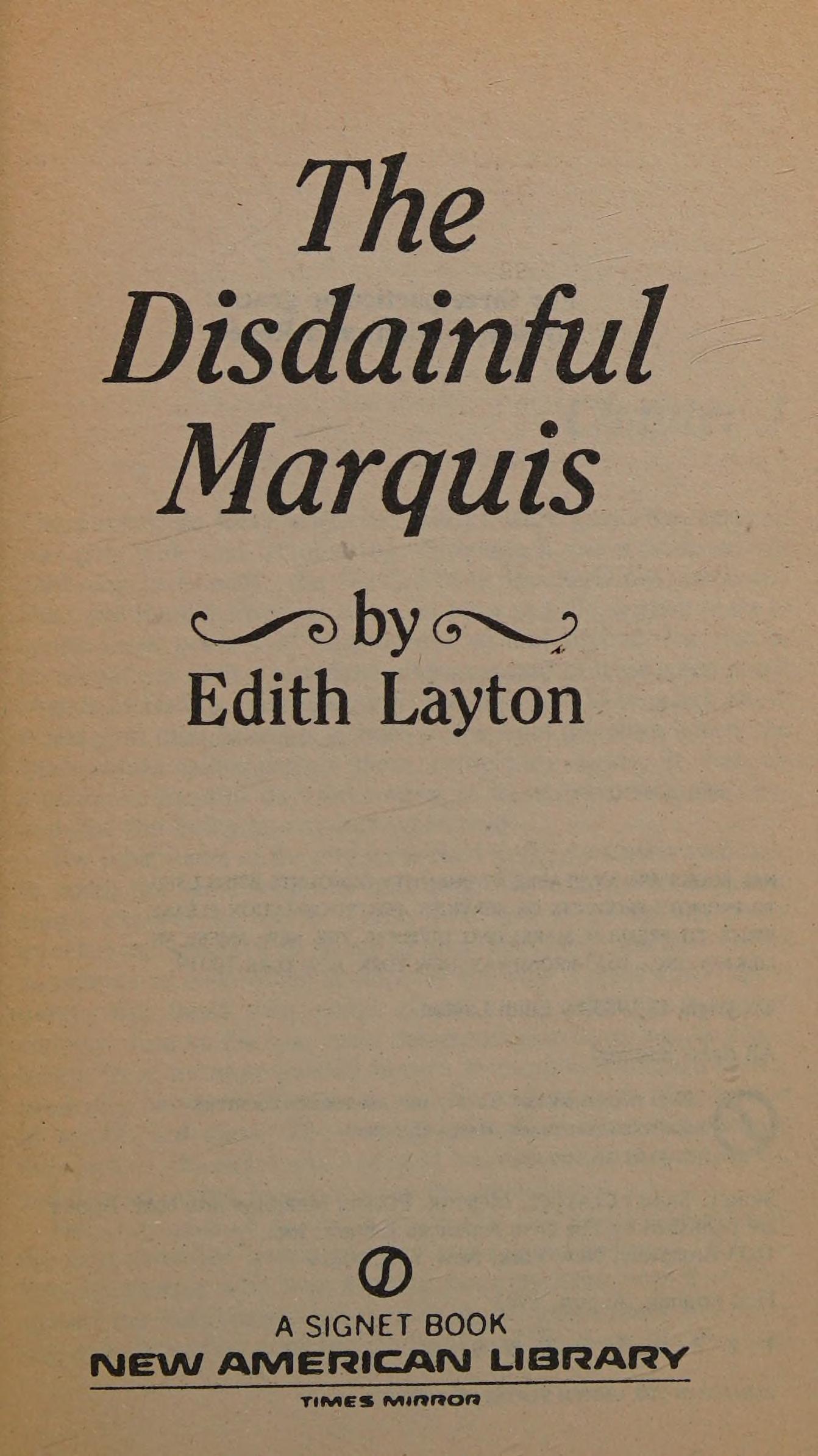 The Disdainful Marquis