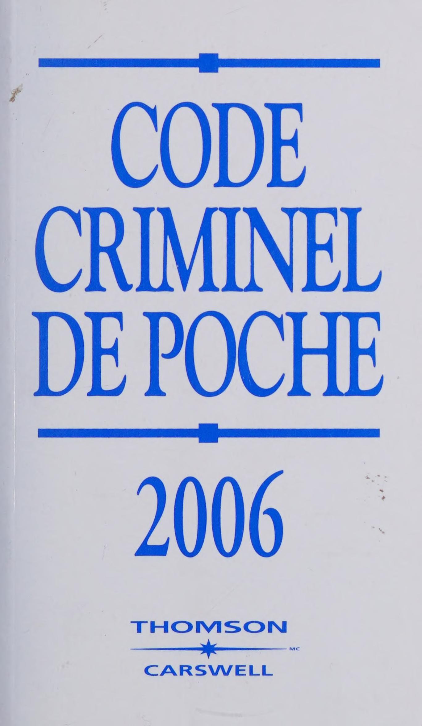 Code Criminel de Poche, 2006