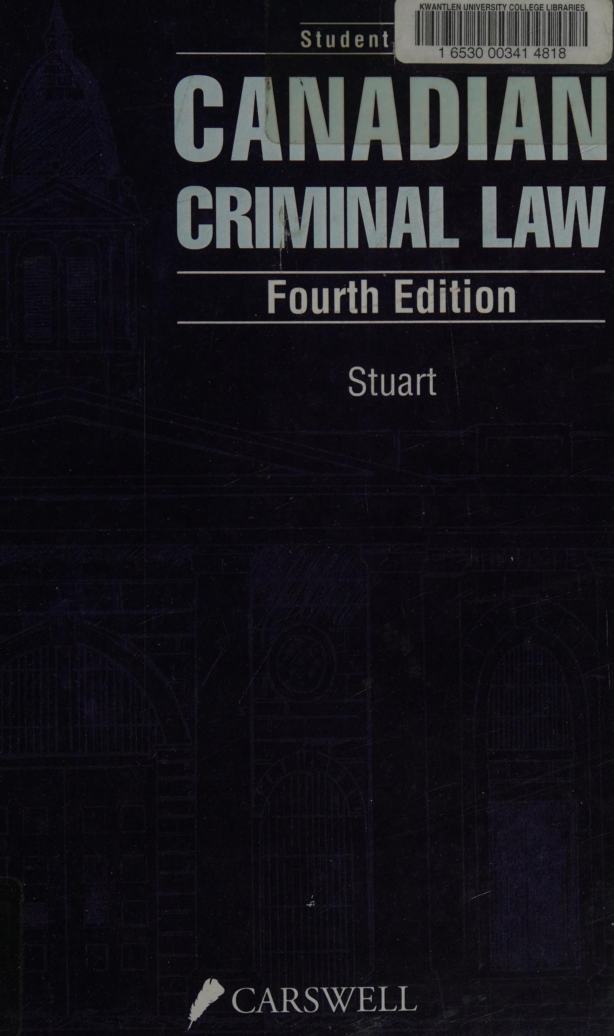 Canadian Criminal Law: A Treatise