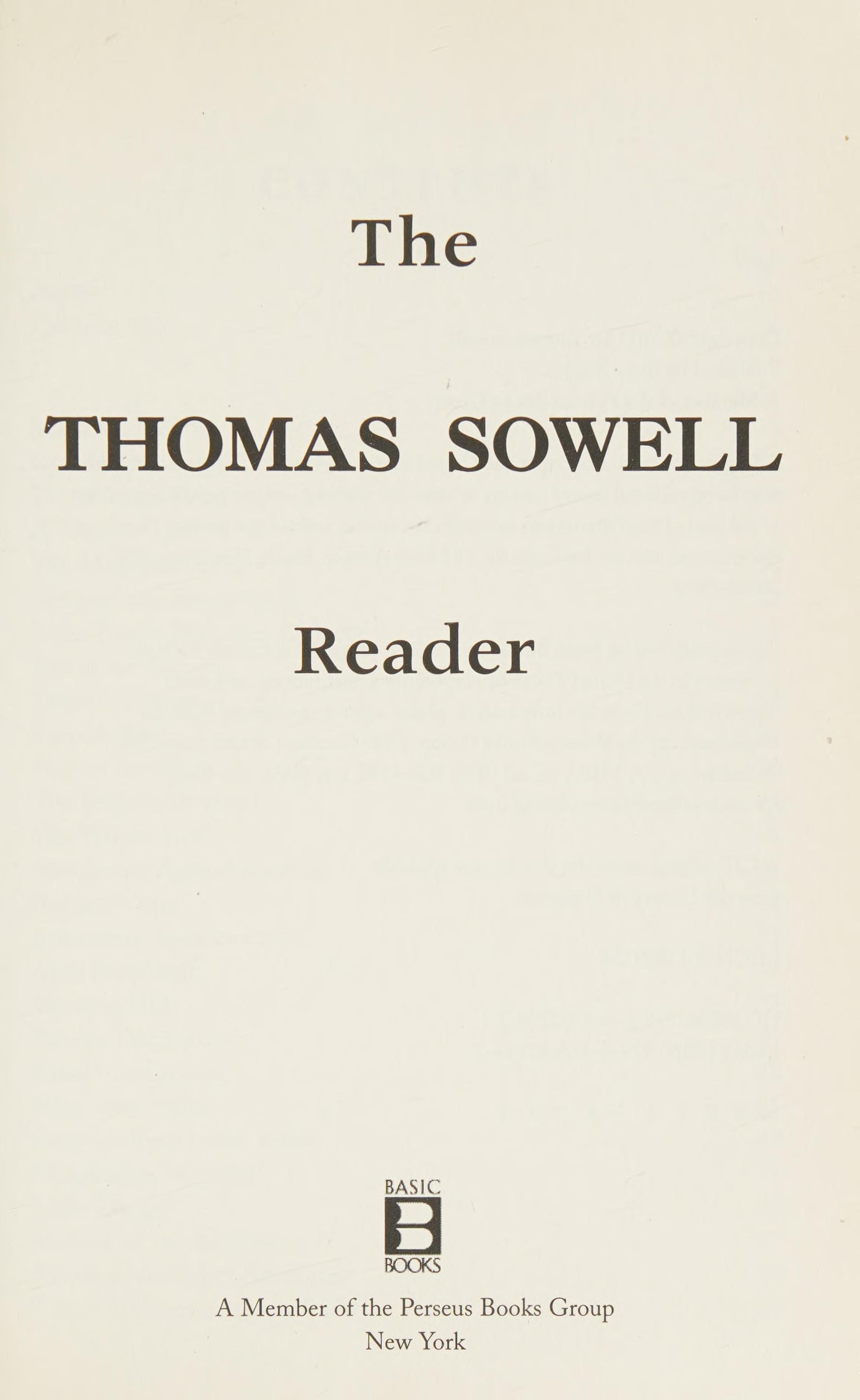 The Thomas Sowell Reader
