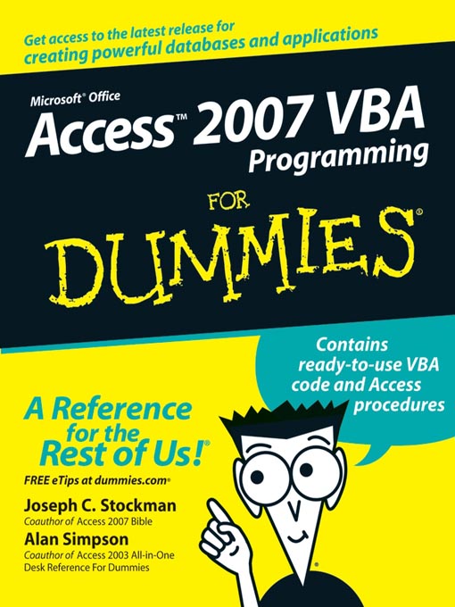 Access 2007 Vba Programming for Dummies