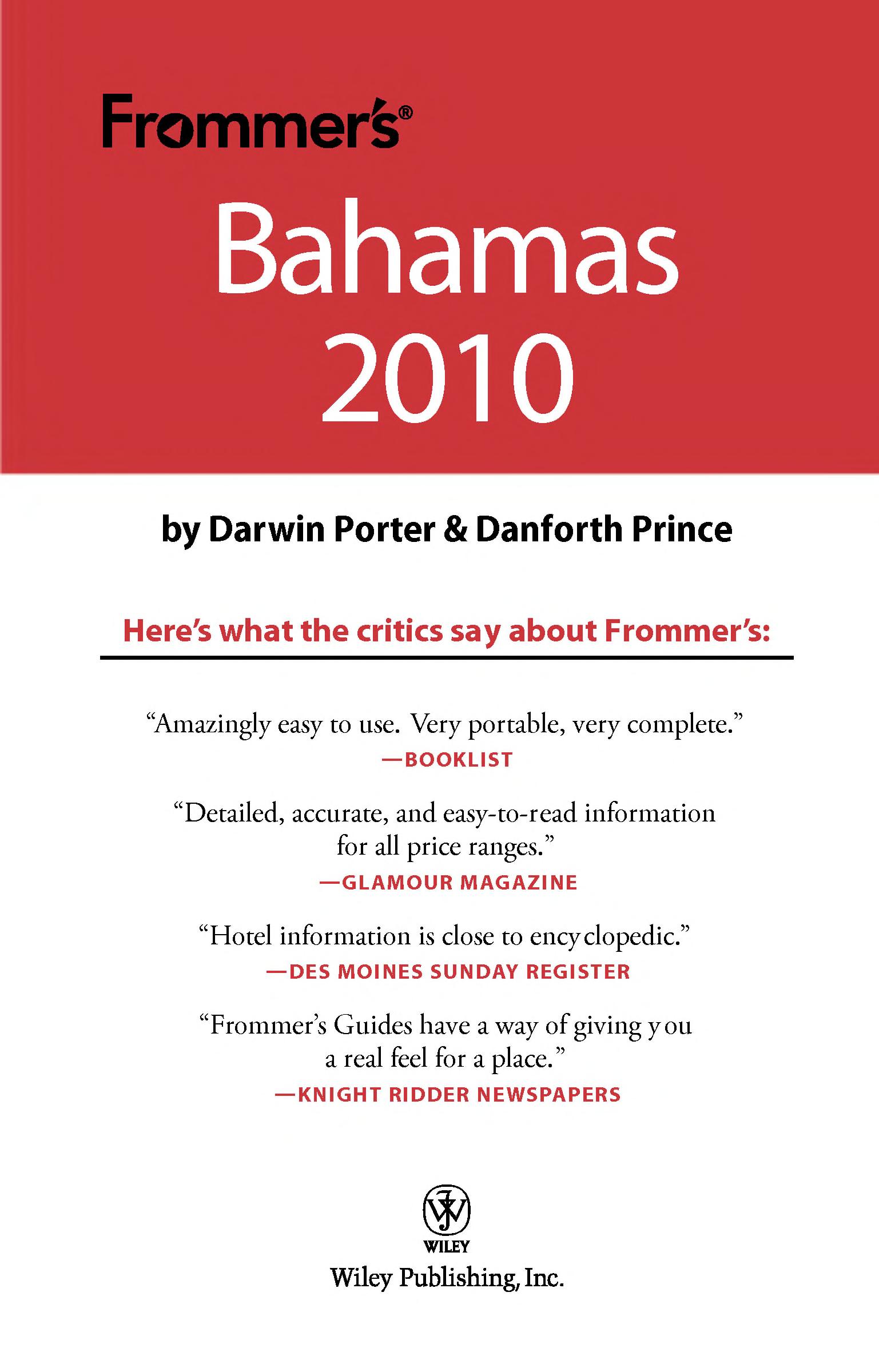 Frommer'S? Bahamas 2009