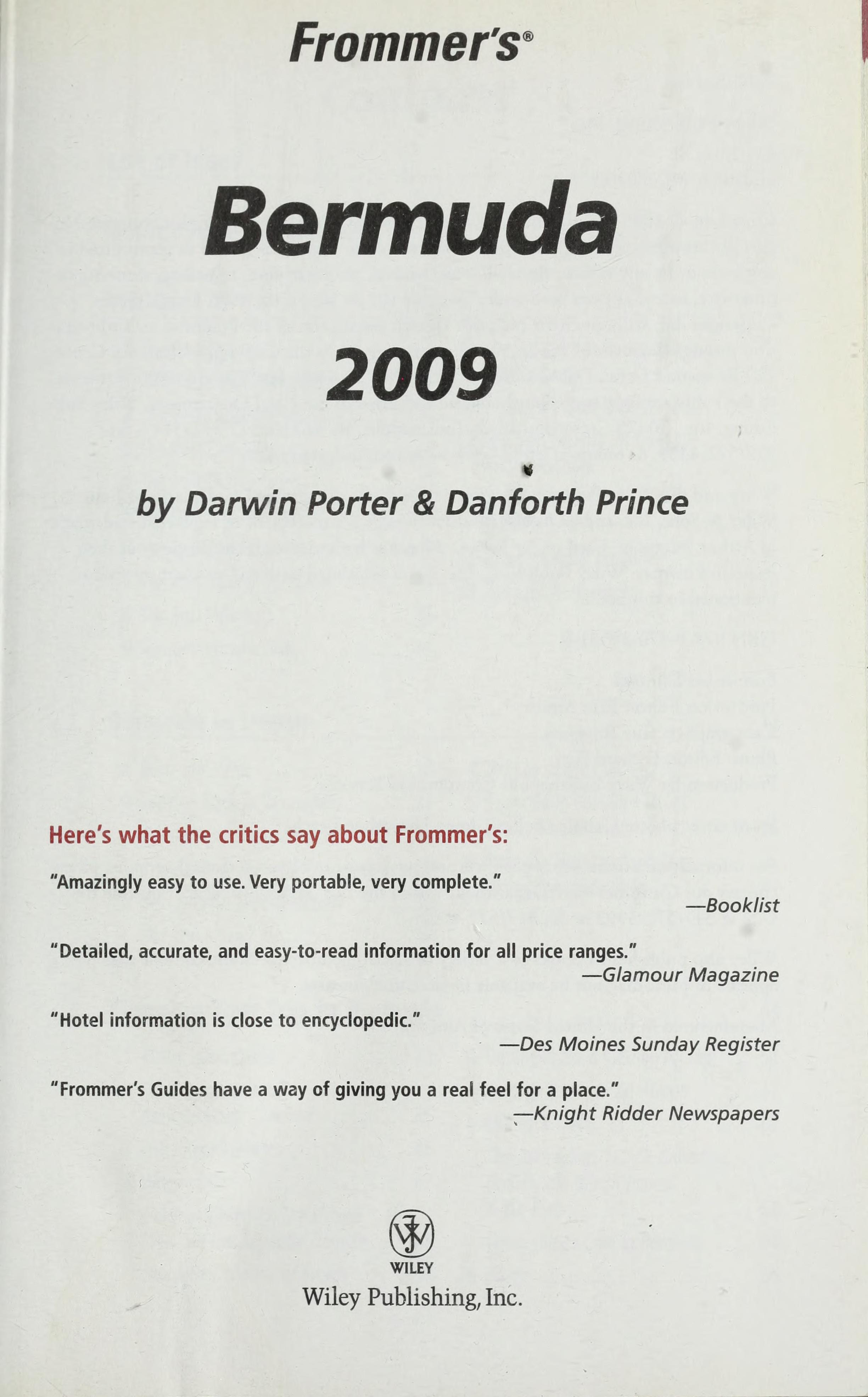 Frommer'S Bermuda 2009