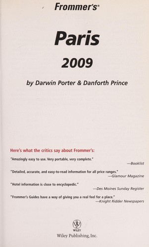 Frommer'S Paris 2009
