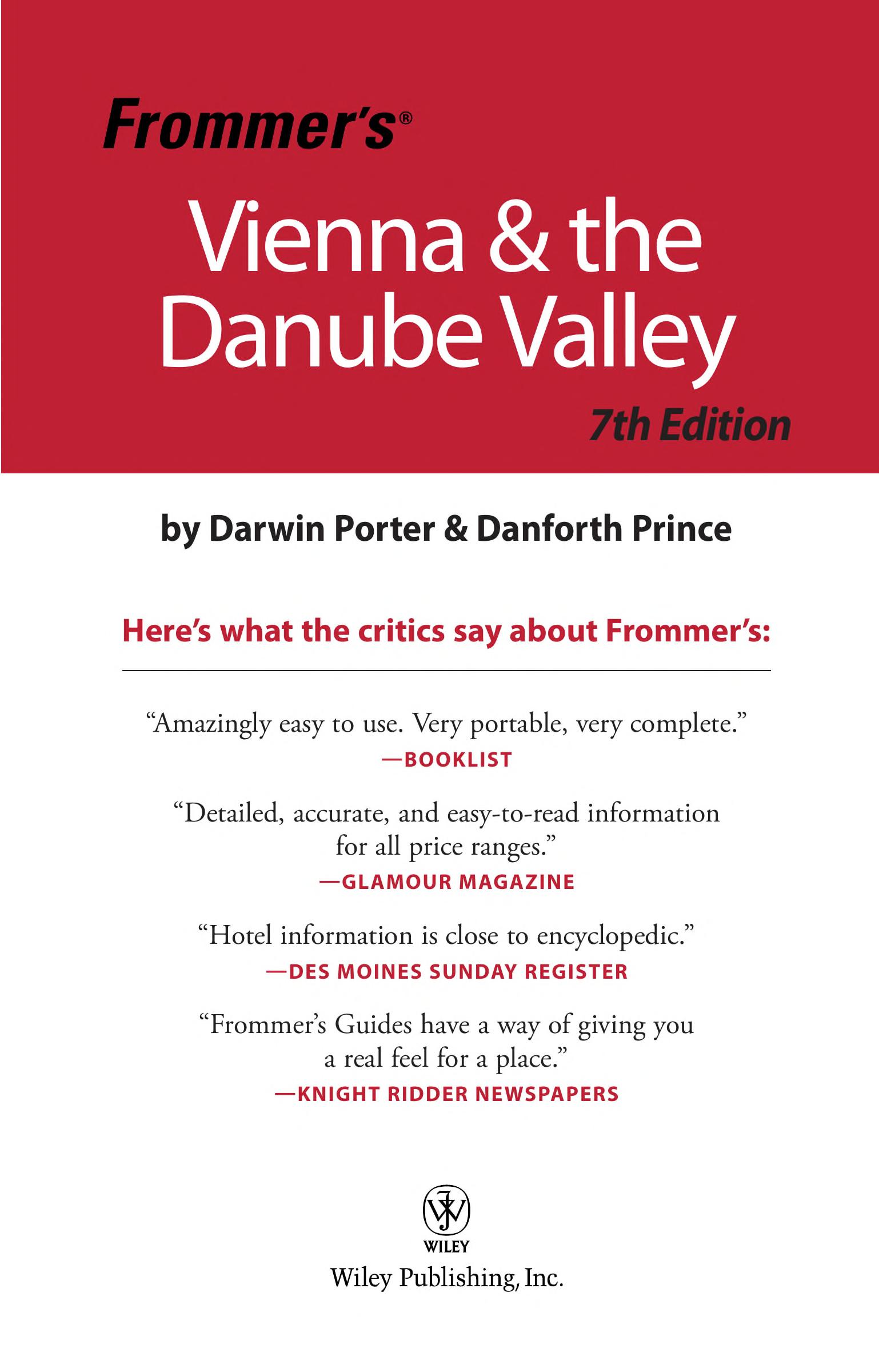 Frommer'S Vienna & The Danube Valley