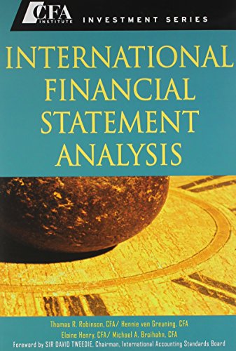 International Financial Statement Analysis Cfa with Student Workbook Set