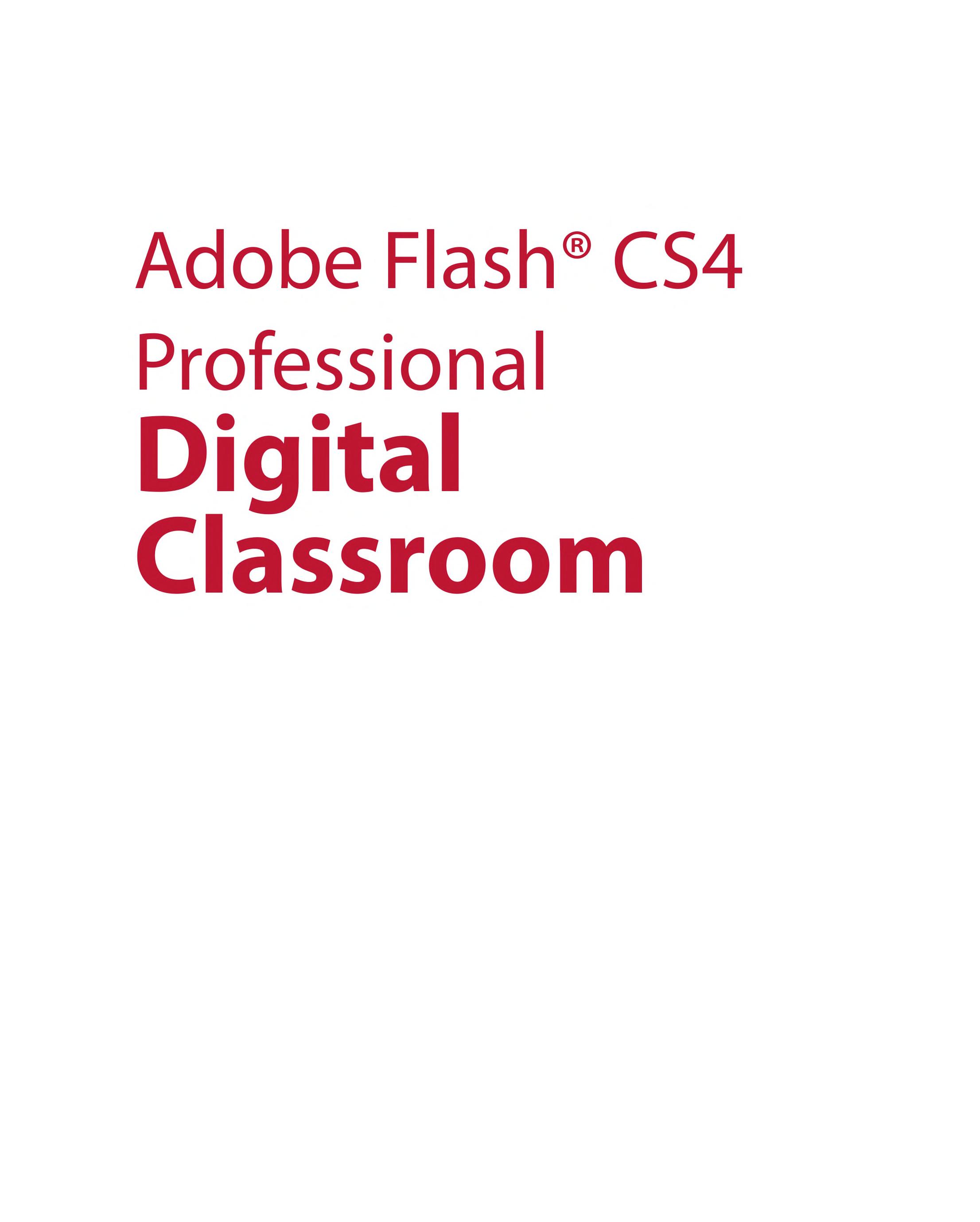 Flash Cs4 Professional Digital Classroom