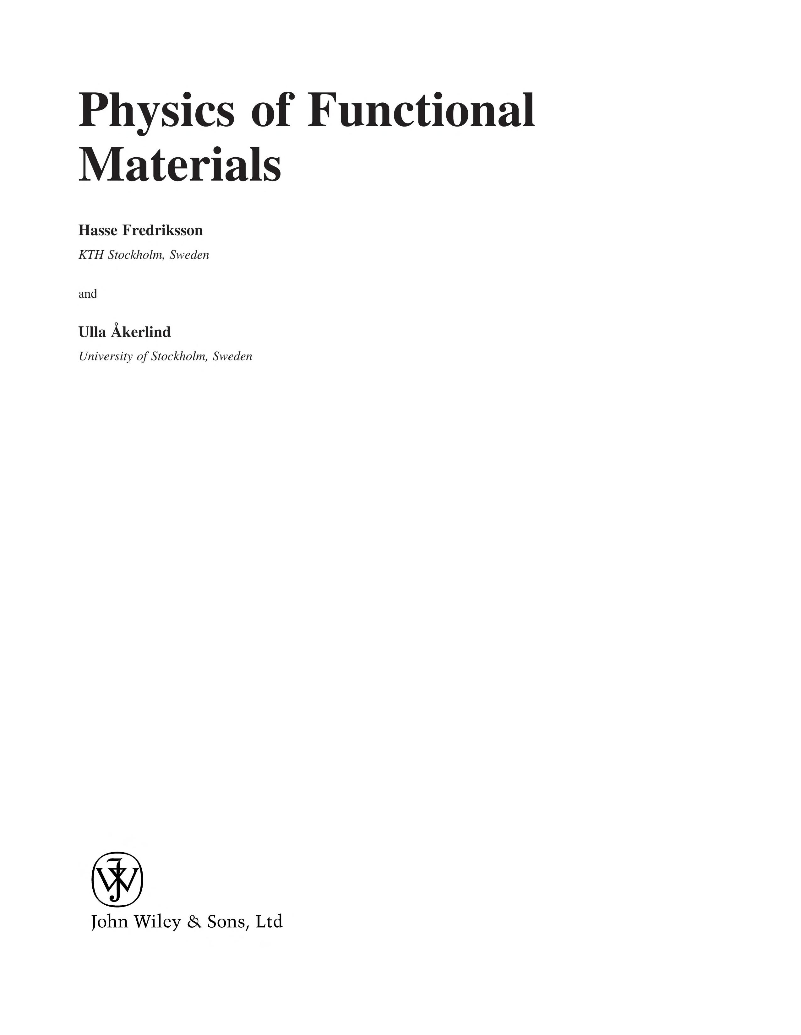 Physics of functional materials