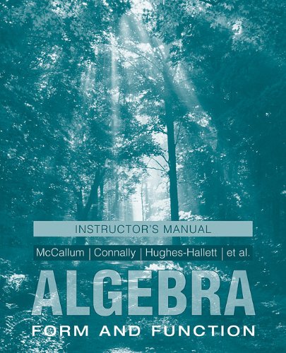 Algebra, Instructor's Manual