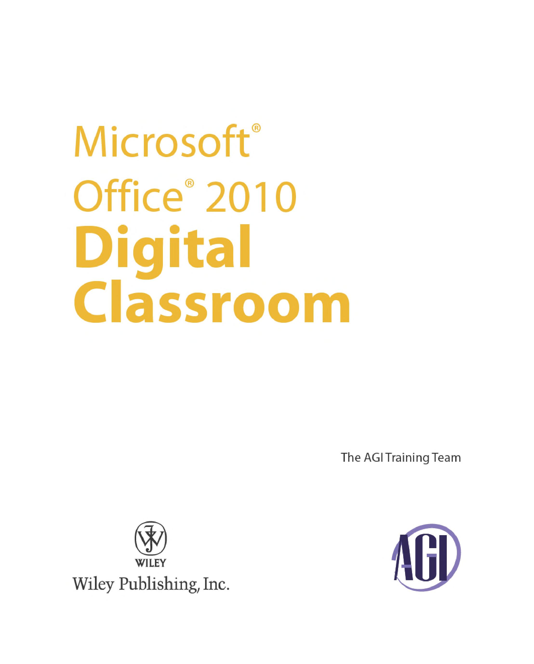Microsoft Office 2010 Digital Classroom
