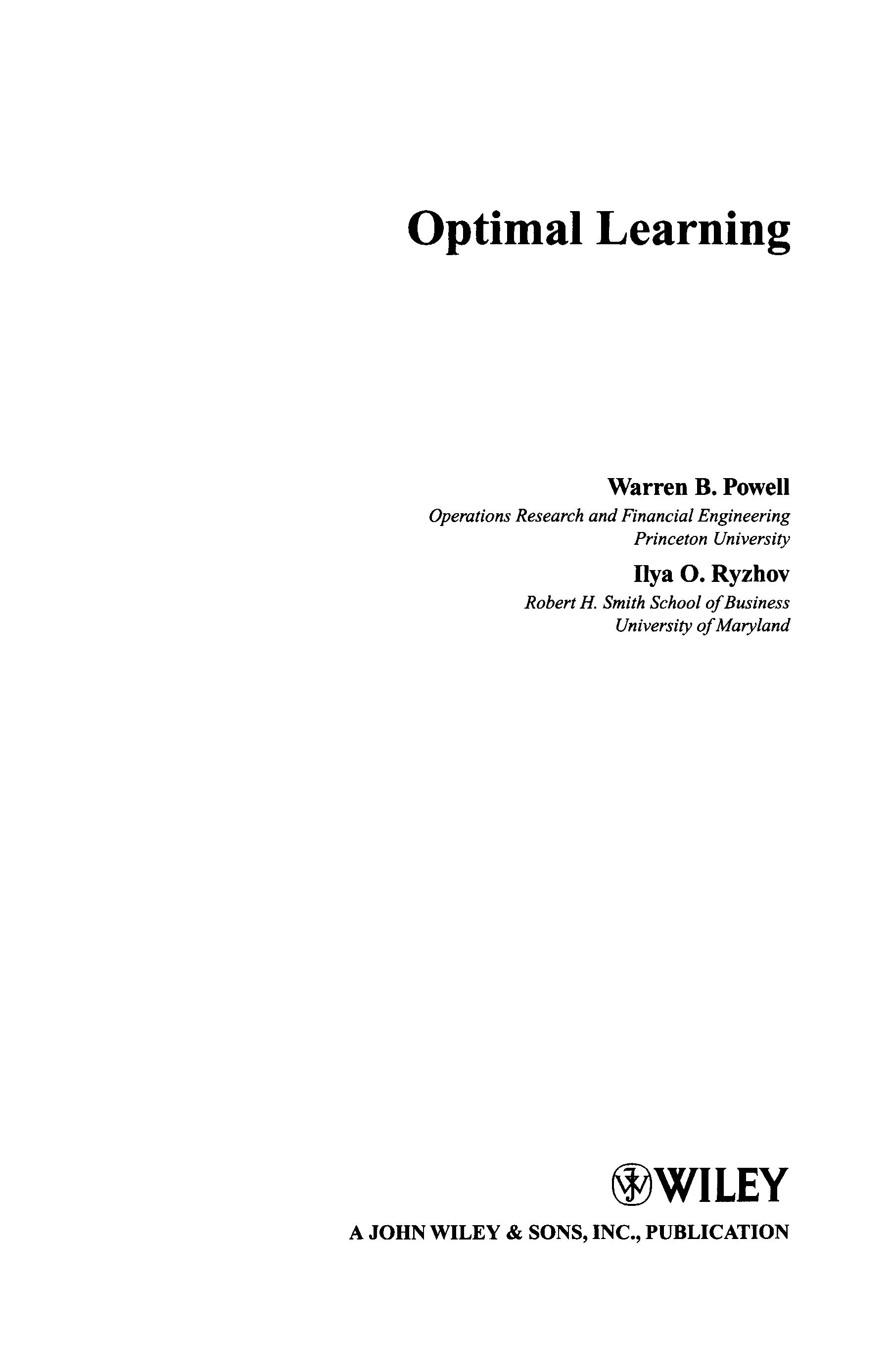 Optimal learning