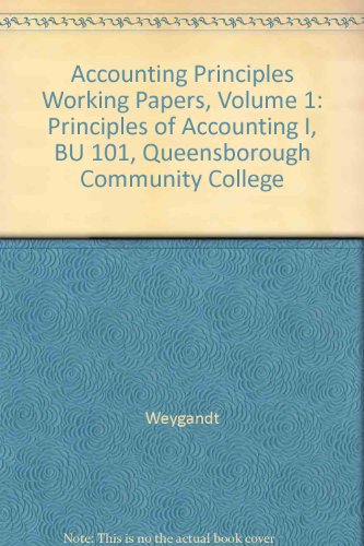 Accounting Principles Working Papers, Volume 1