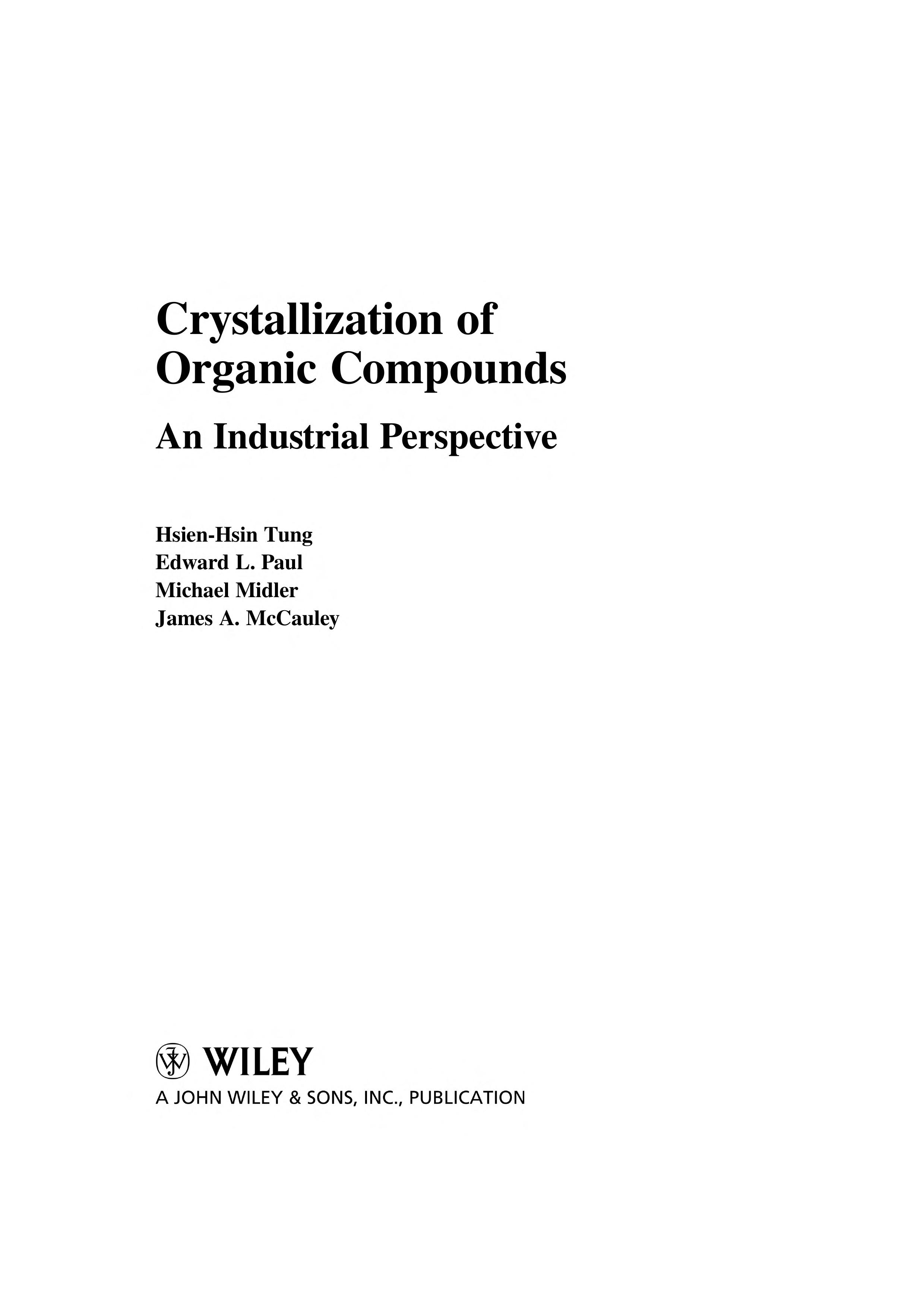 Crystallization of Organic Compounds