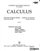 Calculus, Student Solutions Manual