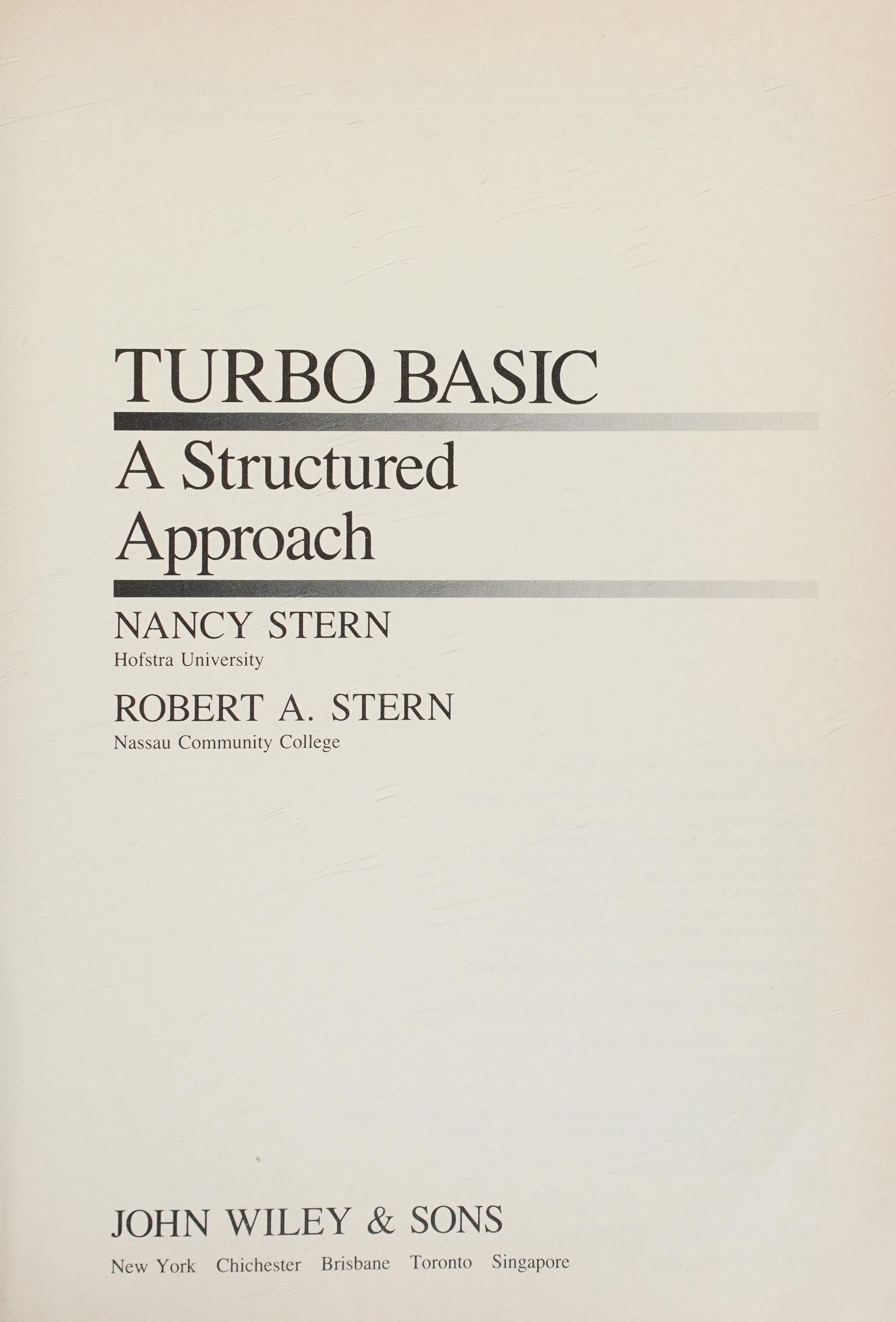 Turbo Basic: A Structured Approach